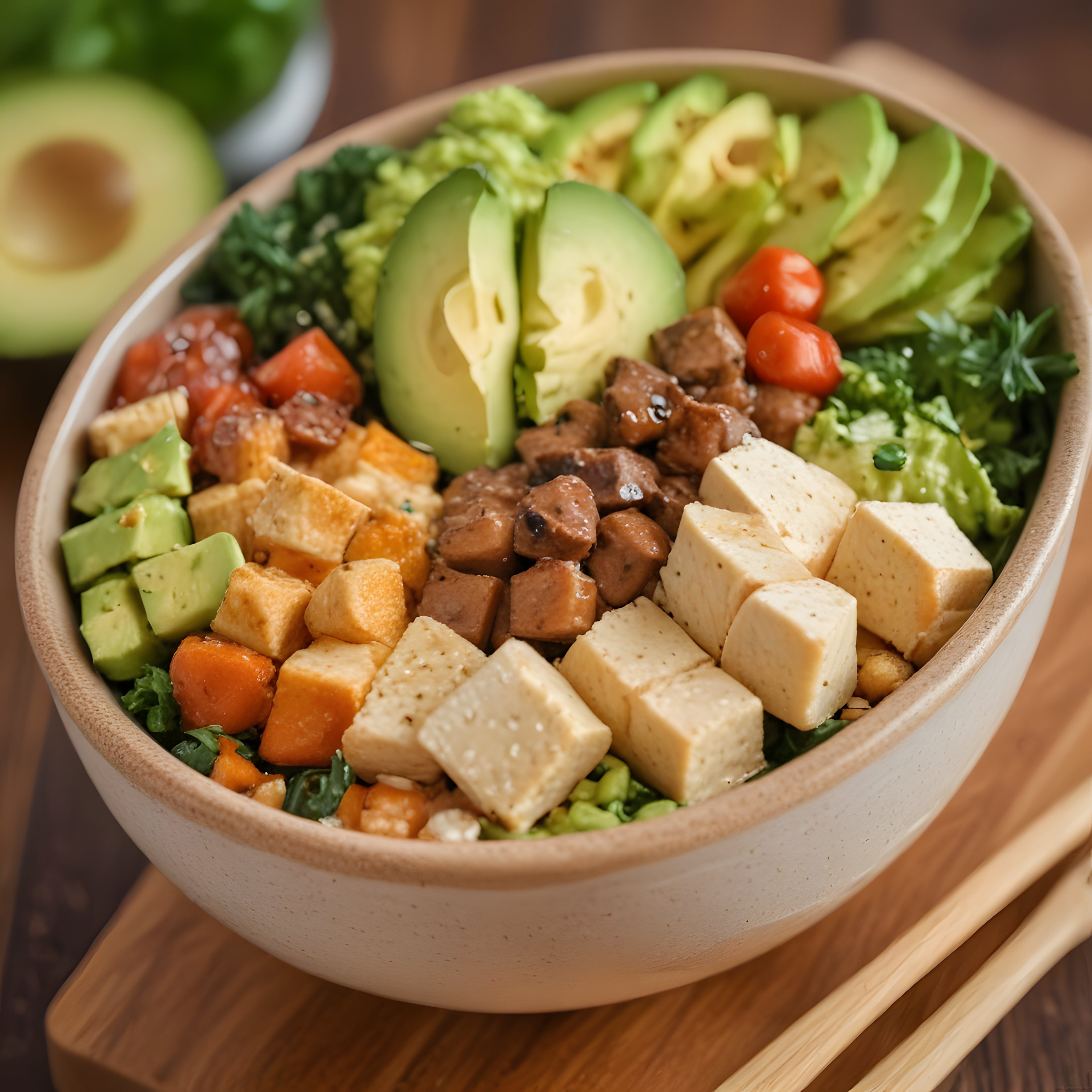 Avokadolu Tofu Kase: Mantarlı ve Yeşillikli Besleyici Vegan Tarif
