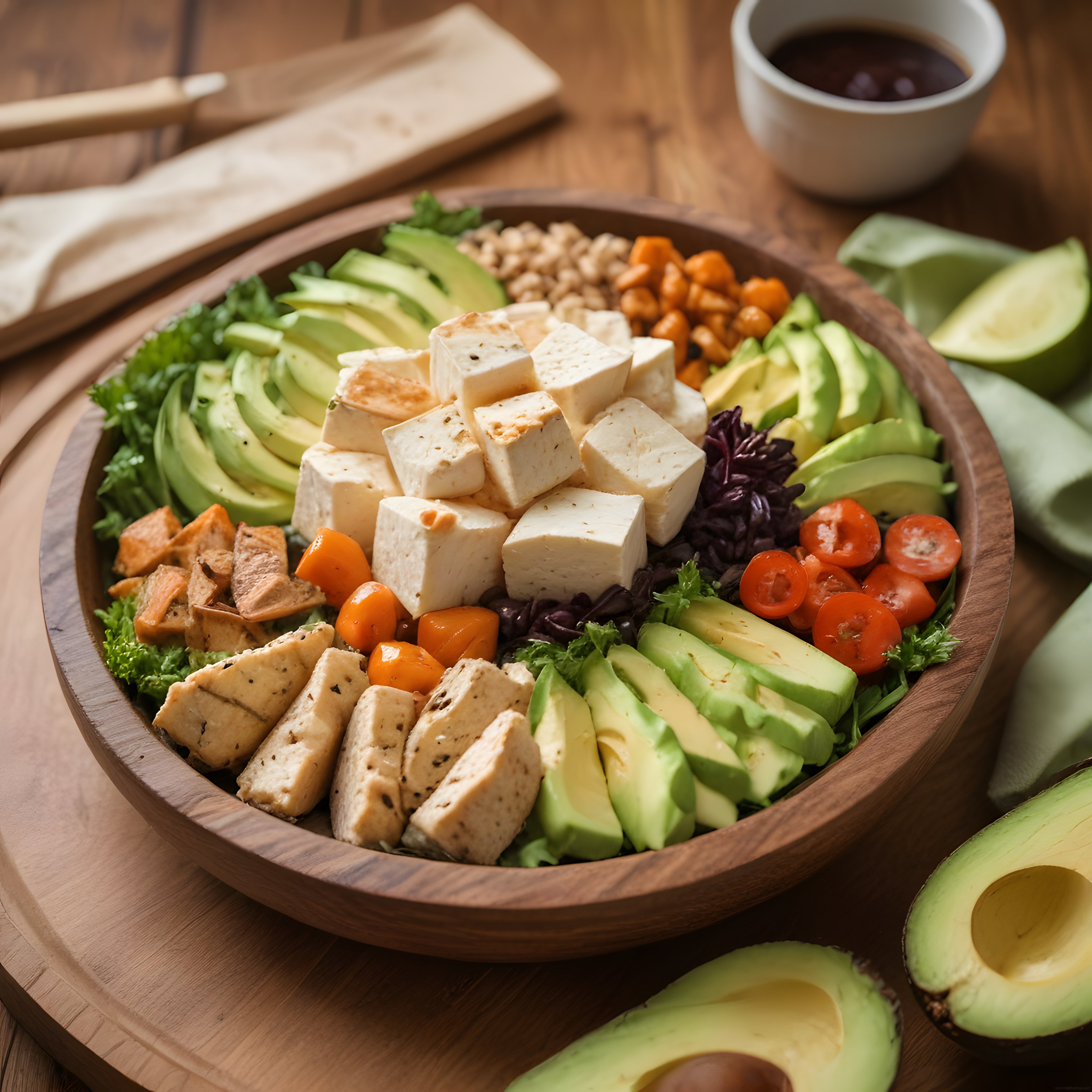 Avokadolu Tofu ve Izgara Tavuklu Sağlıklı Protein Bowl Tarifi