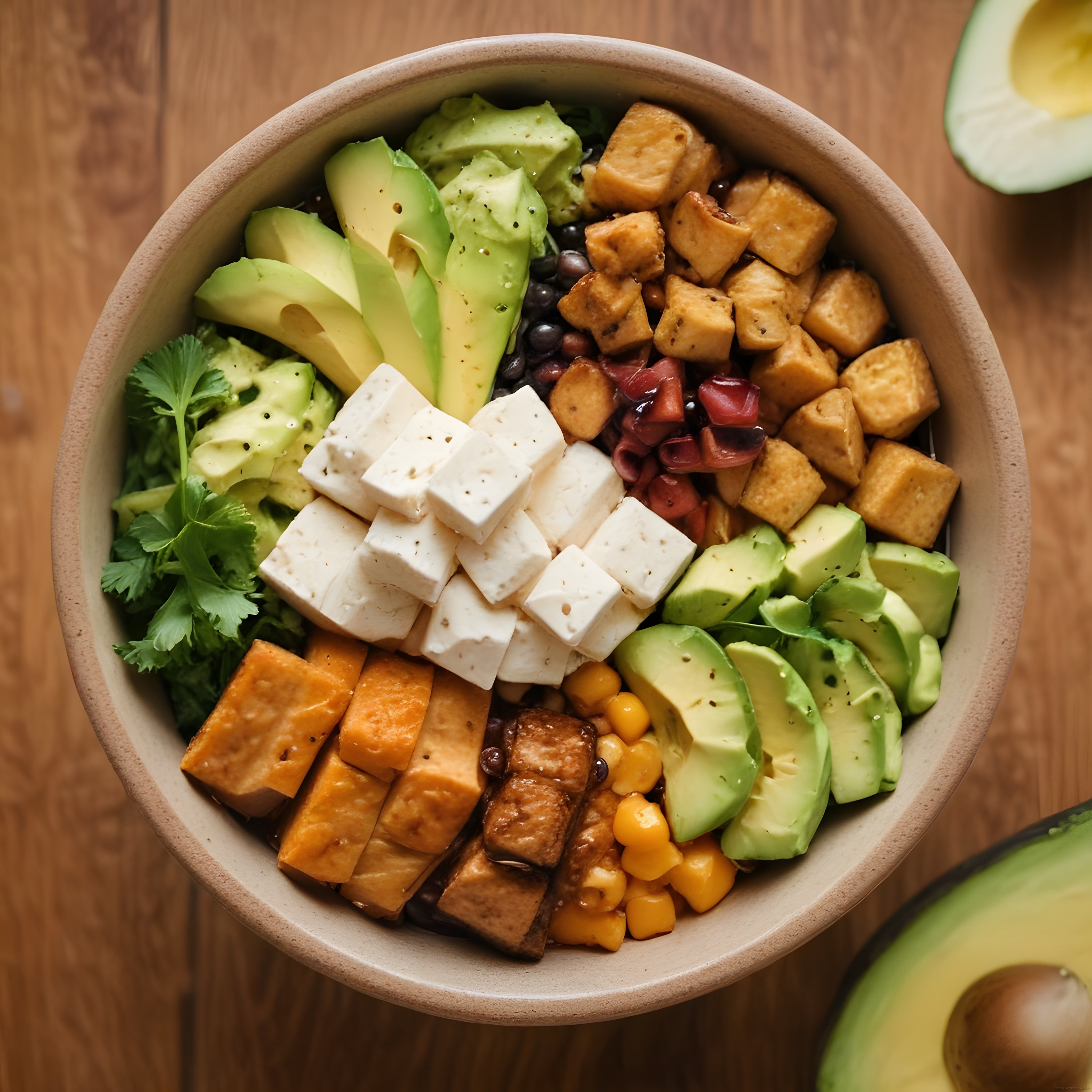 Avokadolu Tofulu Renkli Vegan Bowl ile Sağlıklı ve Dengeli Beslenme
