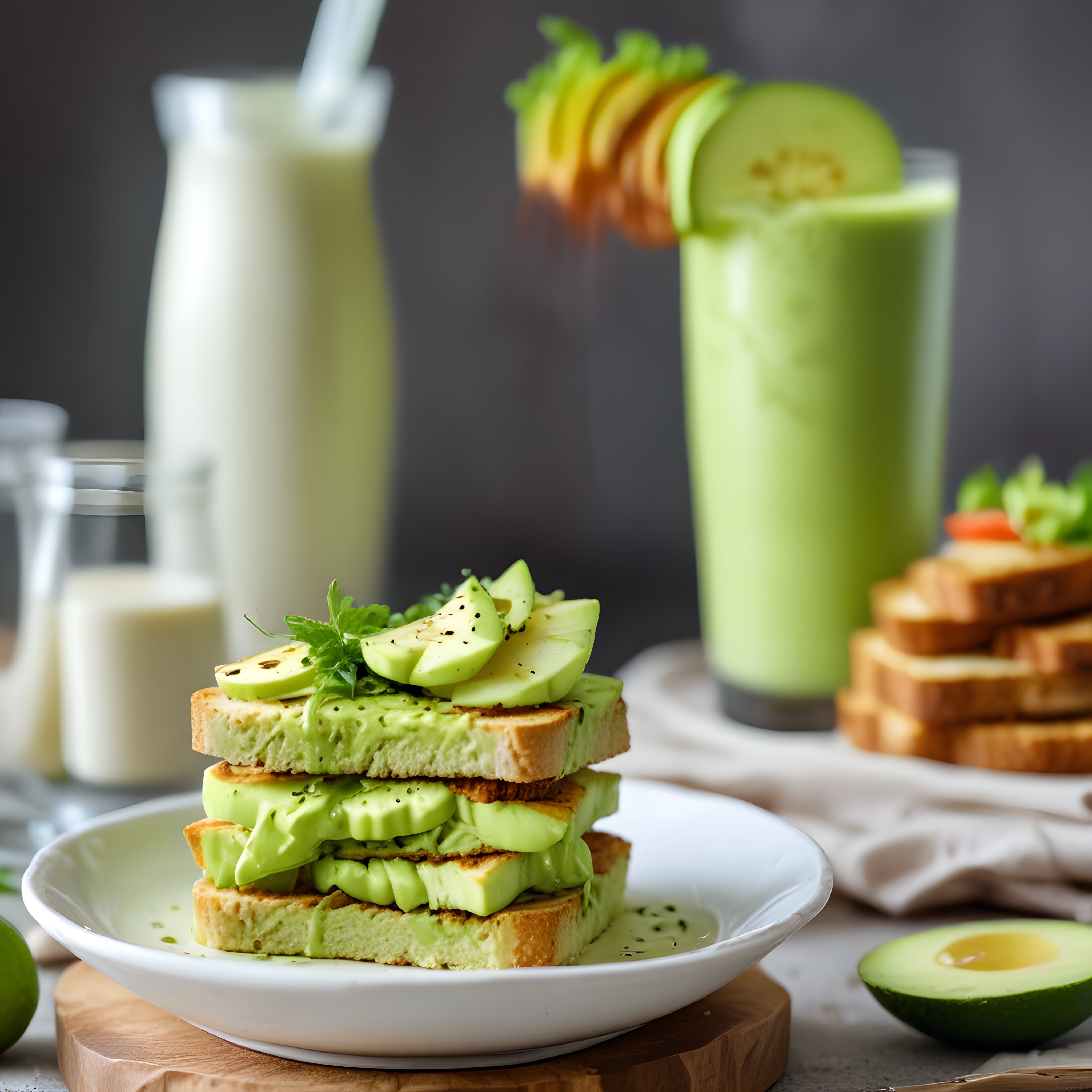 Avokadolu Tost ve Yeşil Smoothie ile Efsane Kahvaltı Sunumu