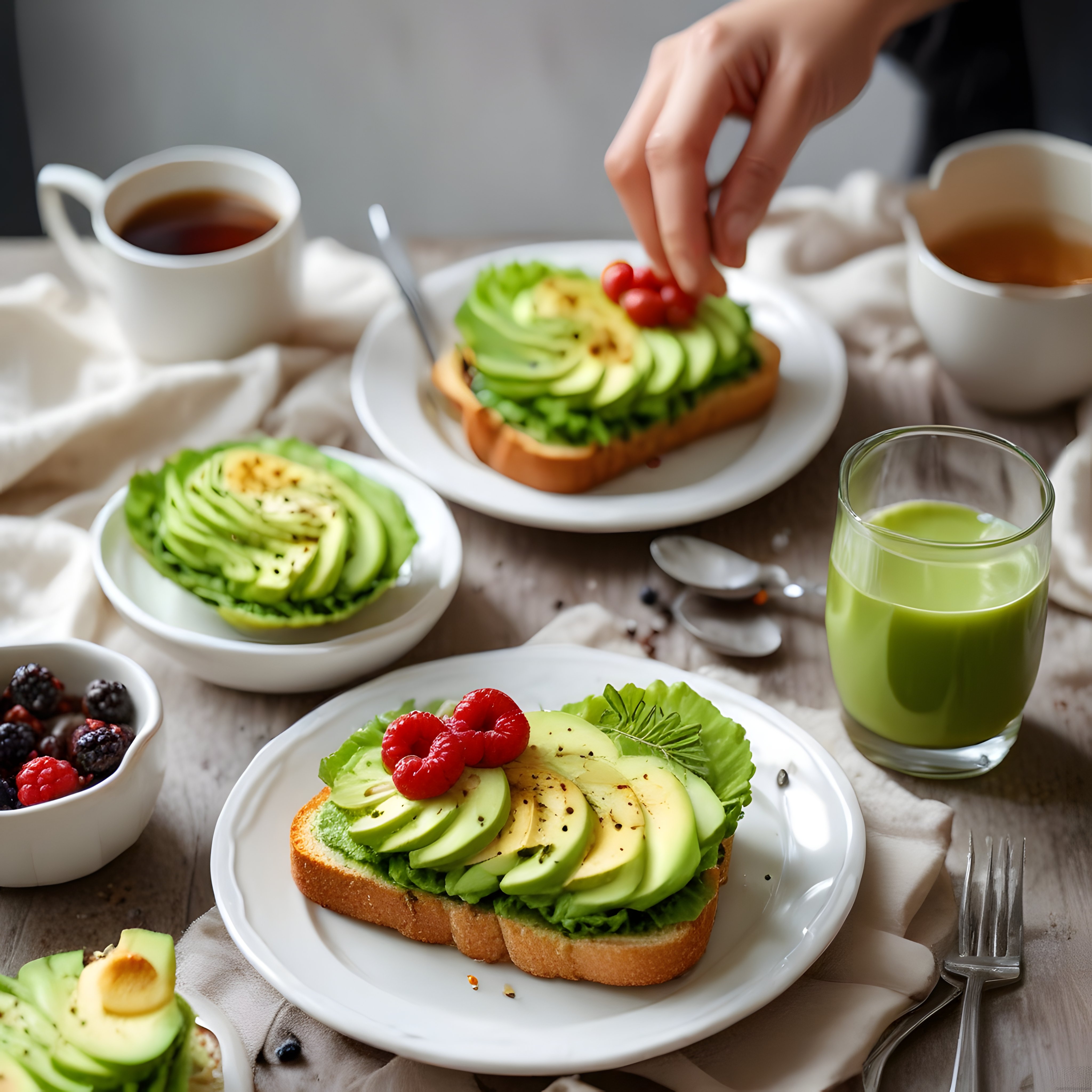Avokadolu Tost ve Yeşil Smoothie ile Sağlıklı ve Lezzetli Kahvaltı Sofrası