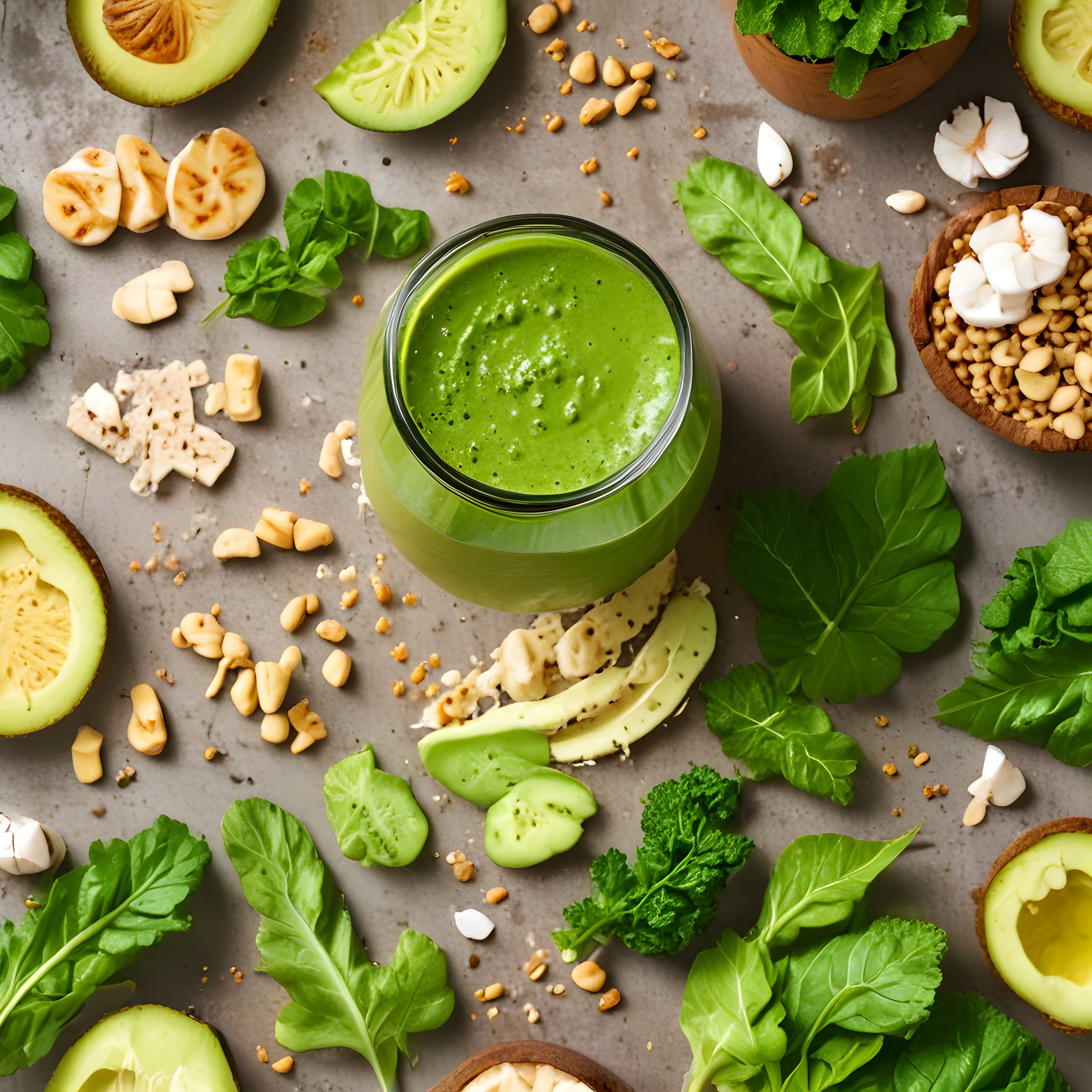 Avokadolu ve Ispanaklı Yeşil Detoks Smoothie Tarifi ile Sağlıklı Malzemeler