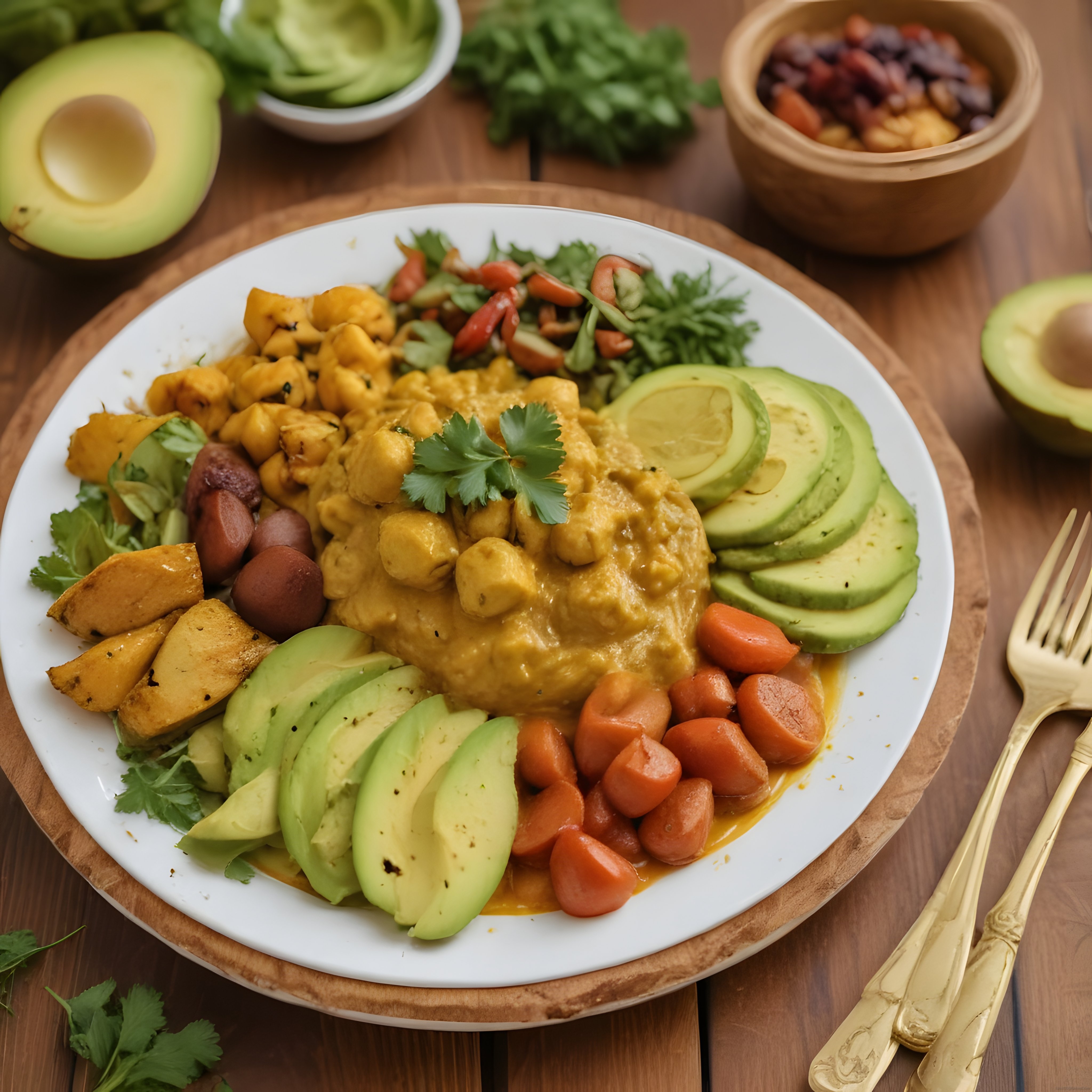 Avokadolu ve Nohutlu Vegan Buddha Kasesi ile Renkli Sağlıklı Öğün Fikri