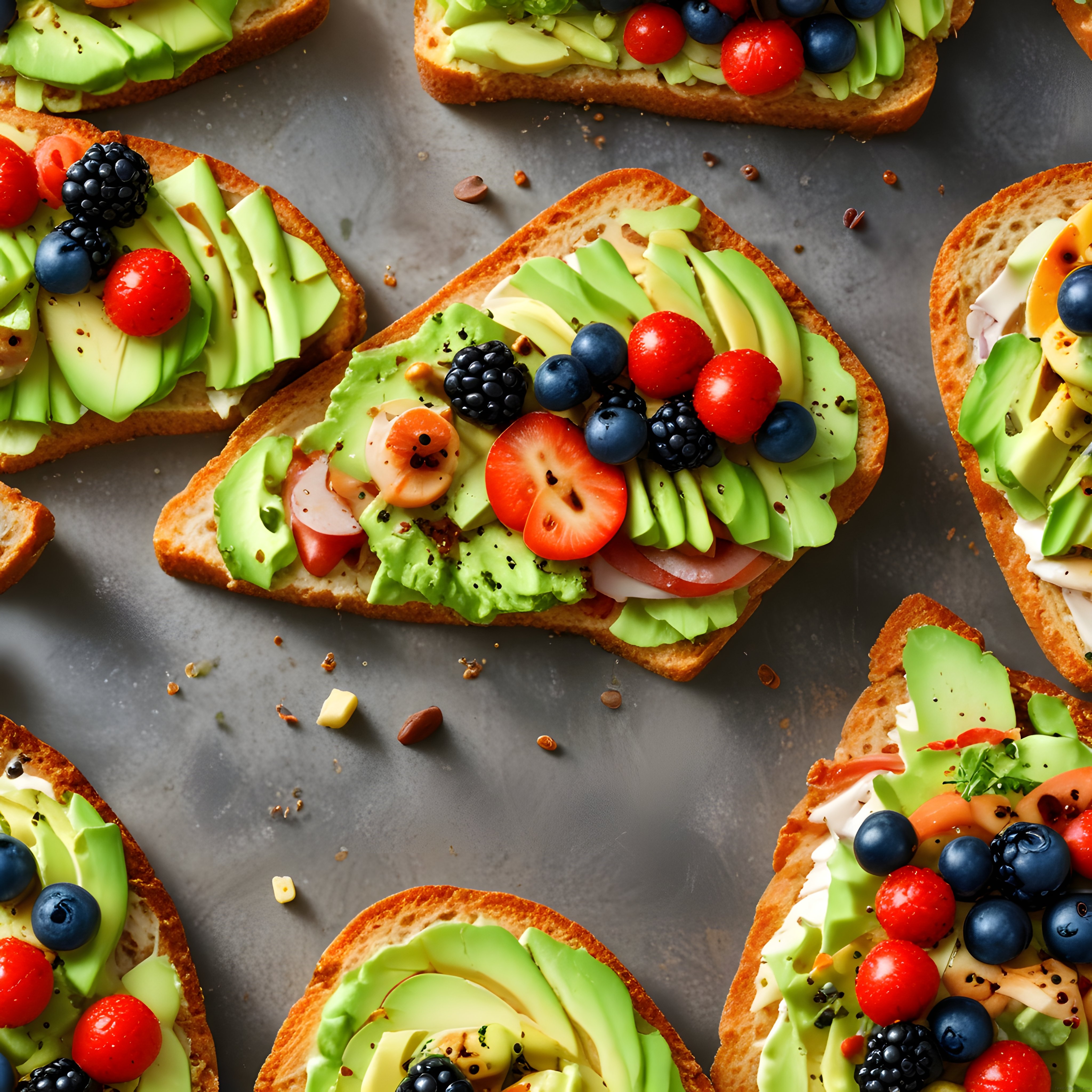 Avokadolu ve Taze Meyveli Kahvaltı Tostları: Sağlıklı Brunch Sunumu