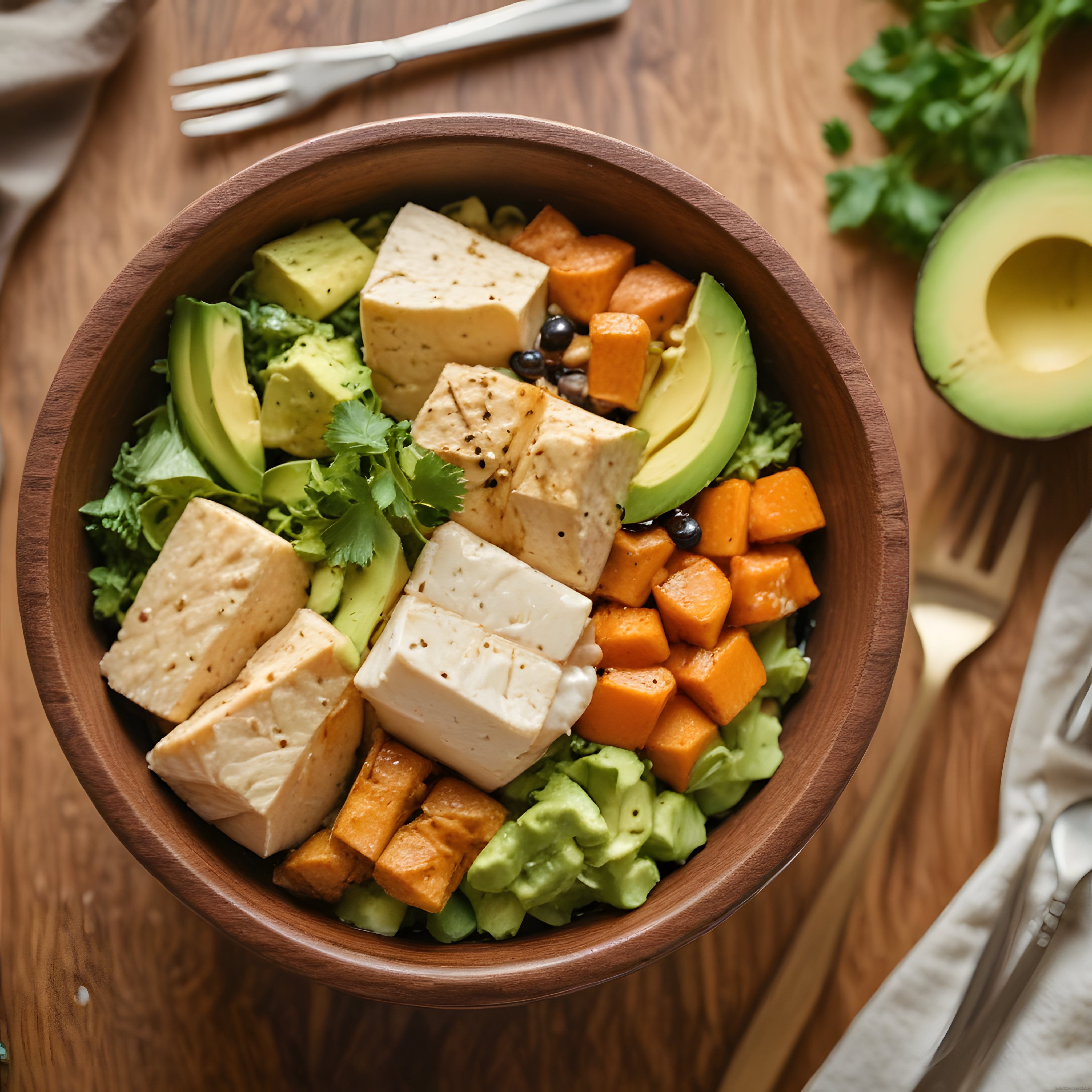 Avokadolu ve Tofulu Vegan Buddha Bowl: Sağlıklı ve Renkli Bir Öğün