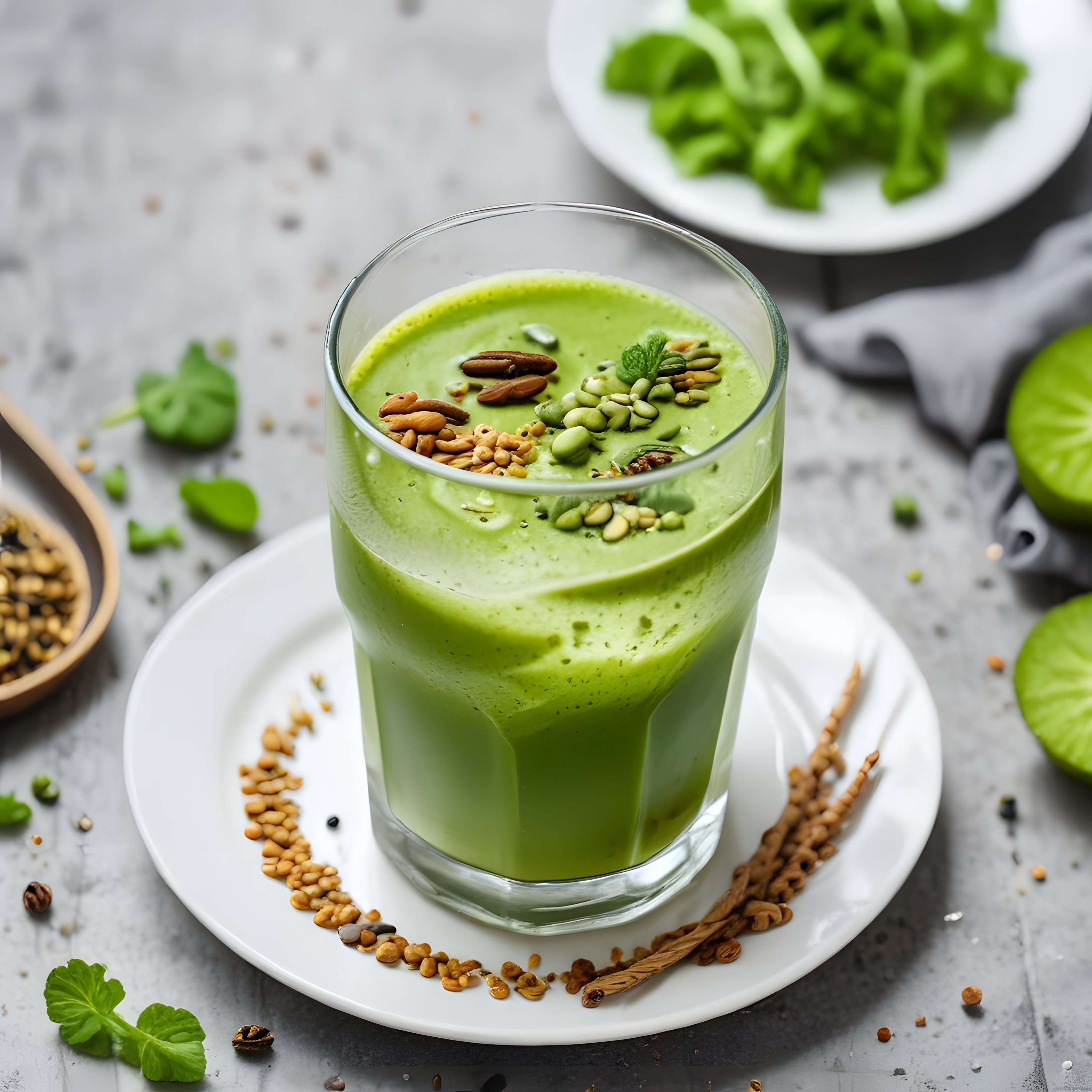 Avokadolu Yeşil Detoks Smoothie: Tohumlarla Süslenmiş Sağlıklı İçecek Tarifi