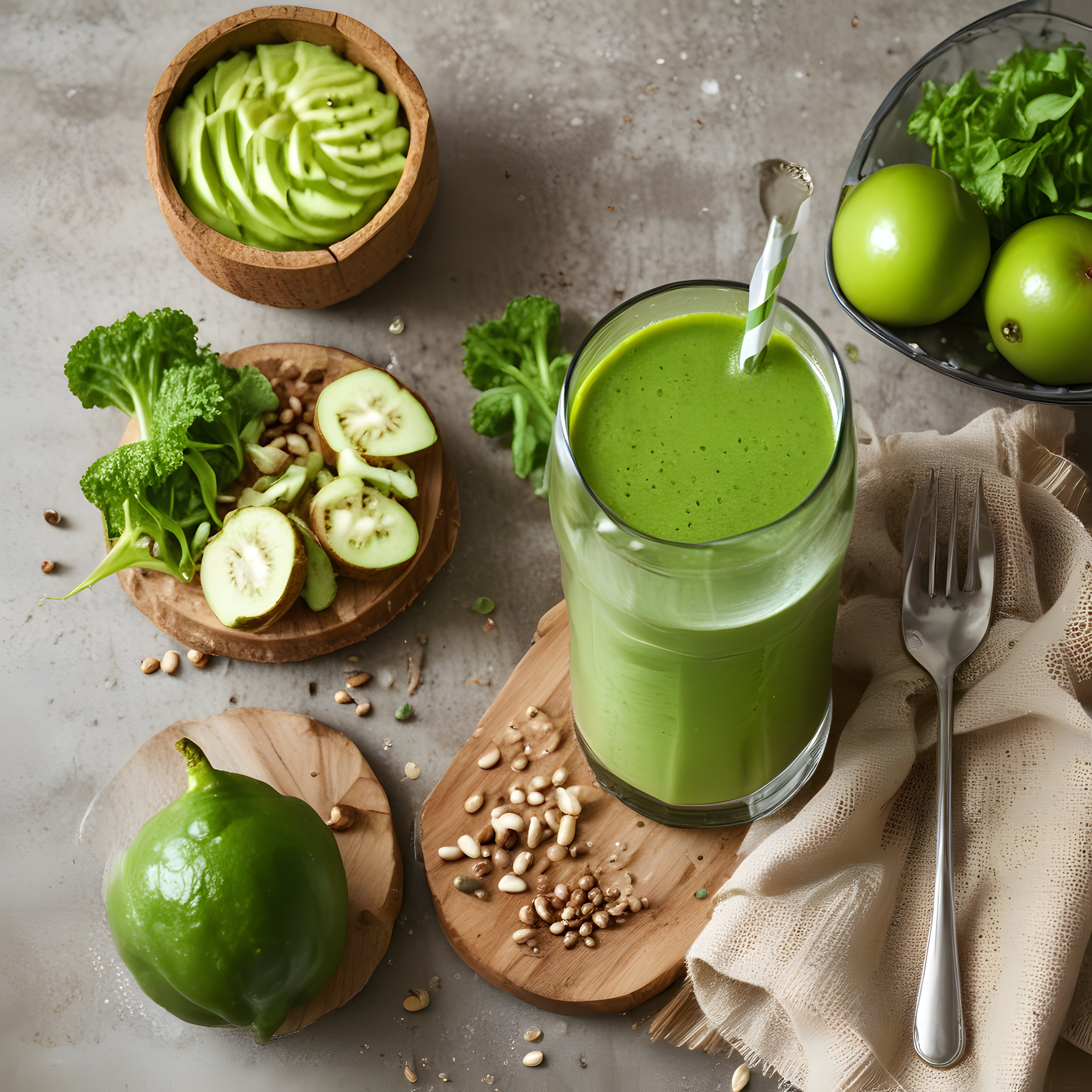 Avokadolu Yeşil Smoothie Tarifi: Brokoli ve Salatalıklı Detoks İçecek