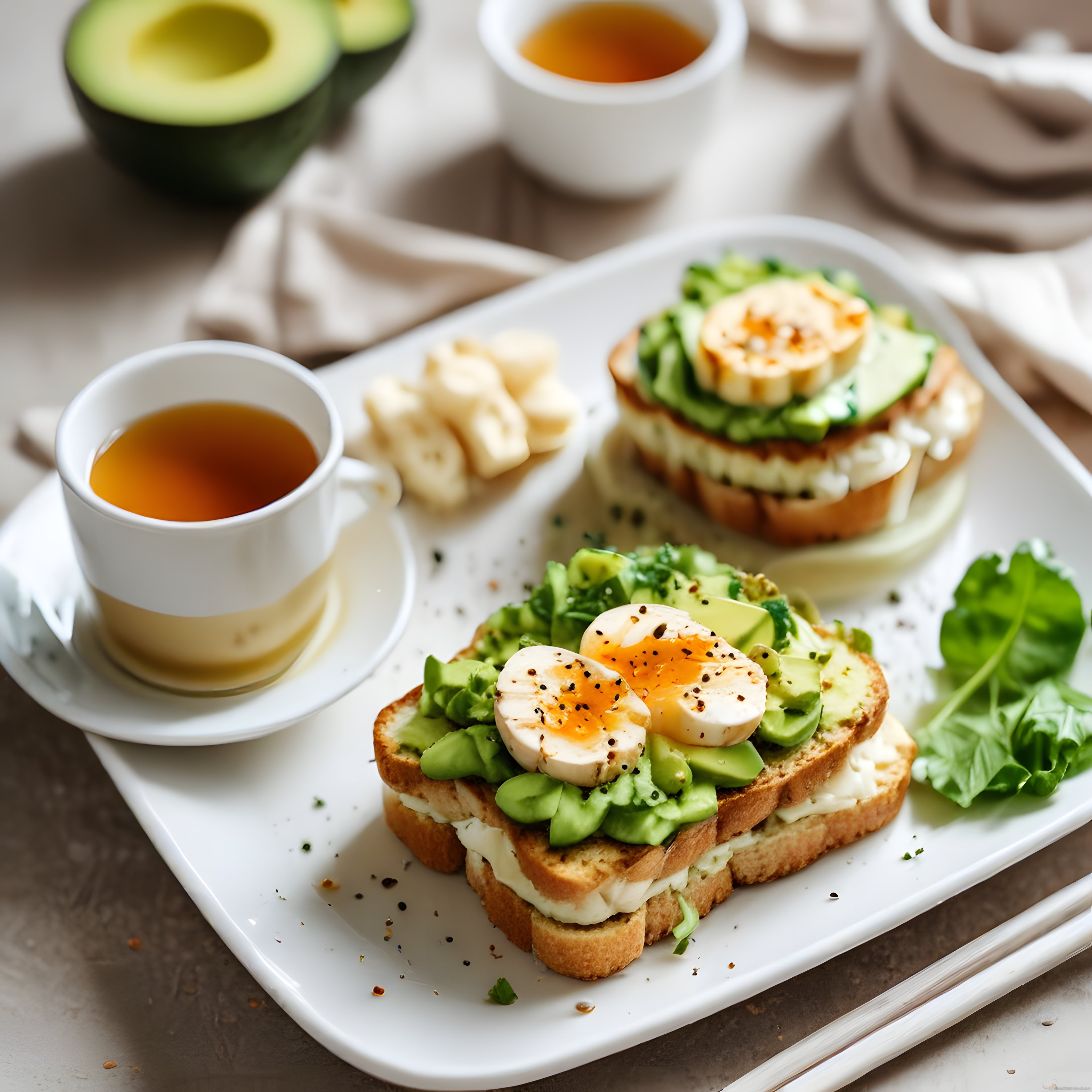 Avokadolu Yumurtalı Tost ve Taze Çay ile Lezzetli Bir Kahvaltı