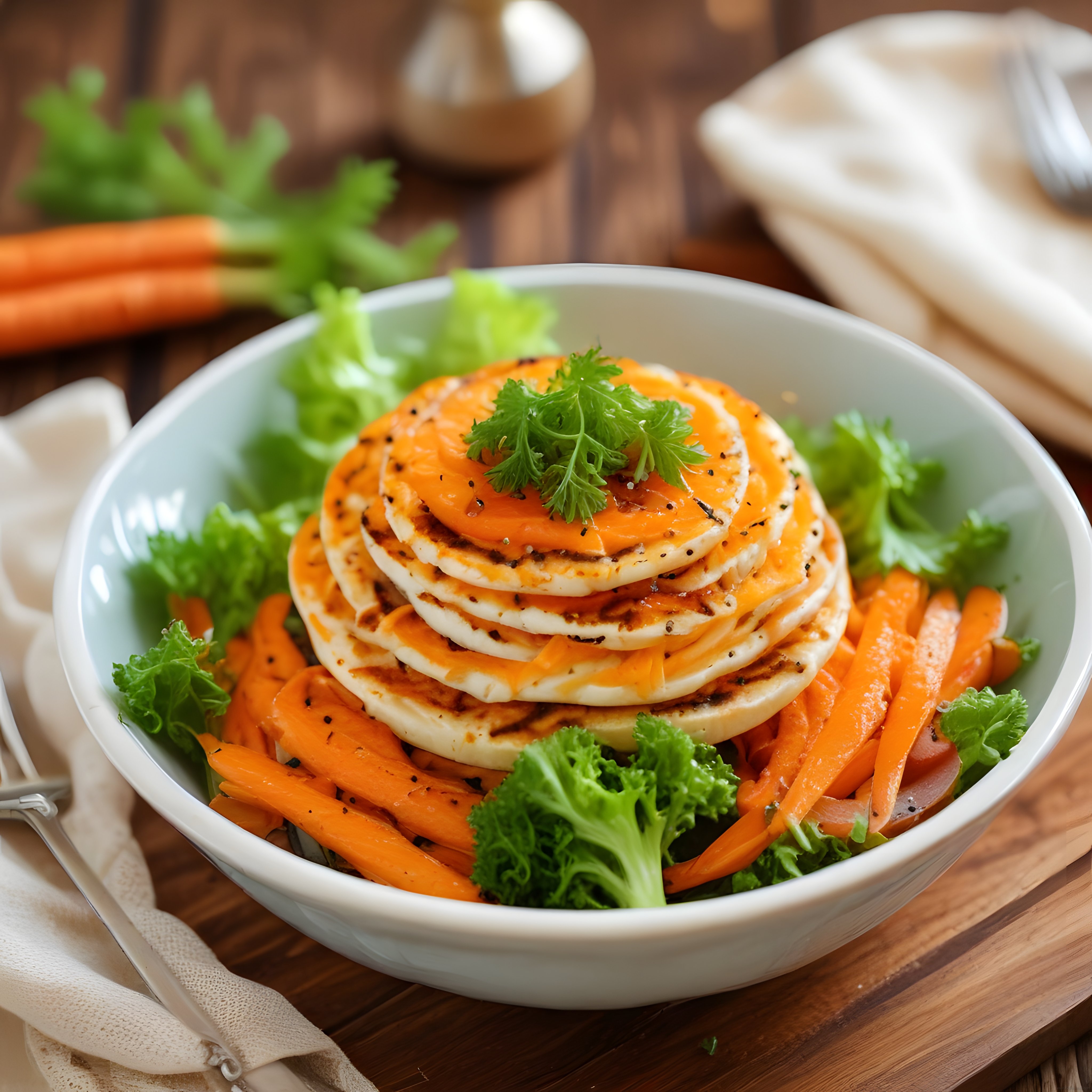 Baharatlı Soslu Yumurtalı ve Havuçlu Renkli Kahvaltı Kasesi Tarifi