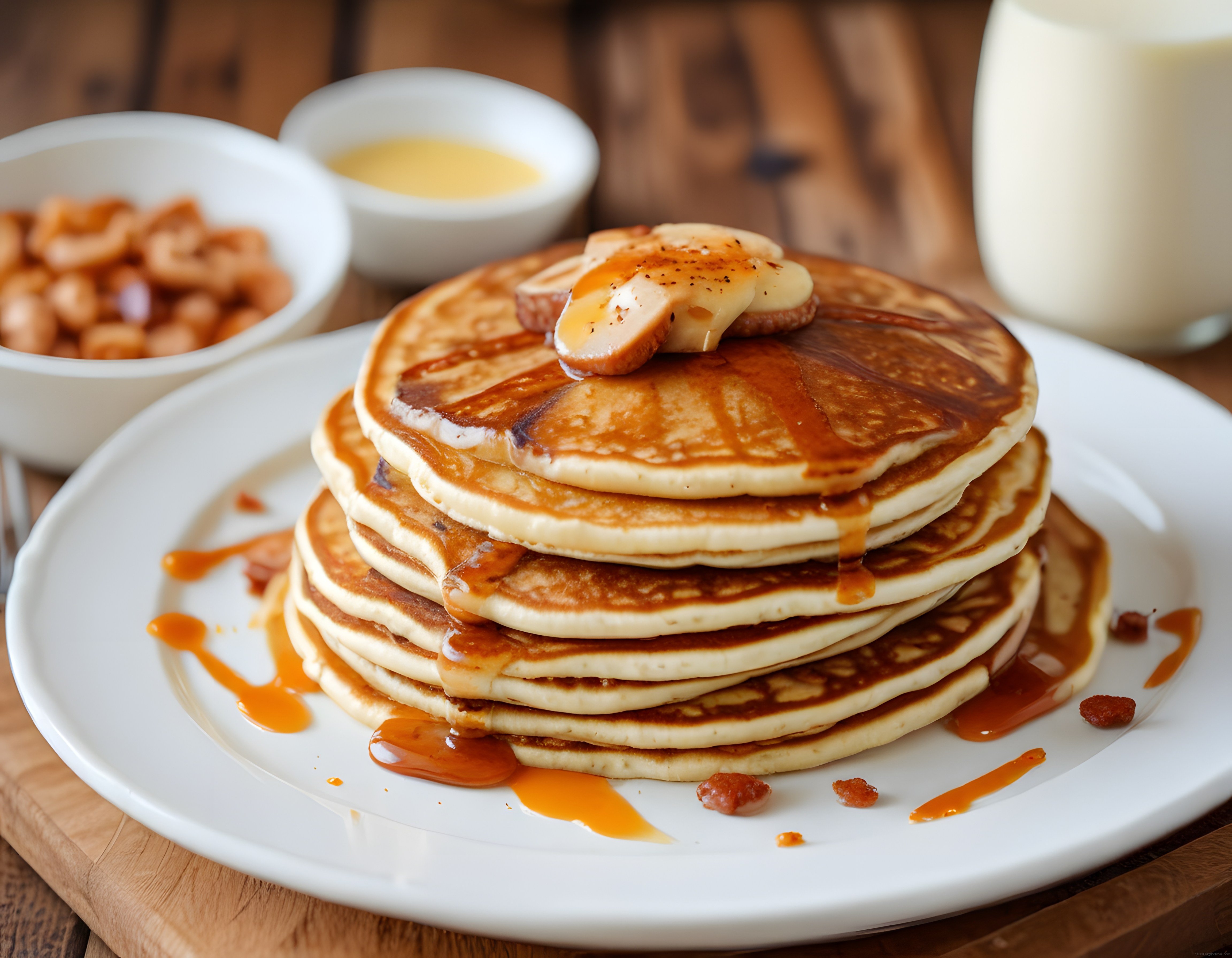 Ballı ve Muzlu Pancake Kulesi: Sıcak Kahvaltı Sofralarının Vazgeçilmezi
