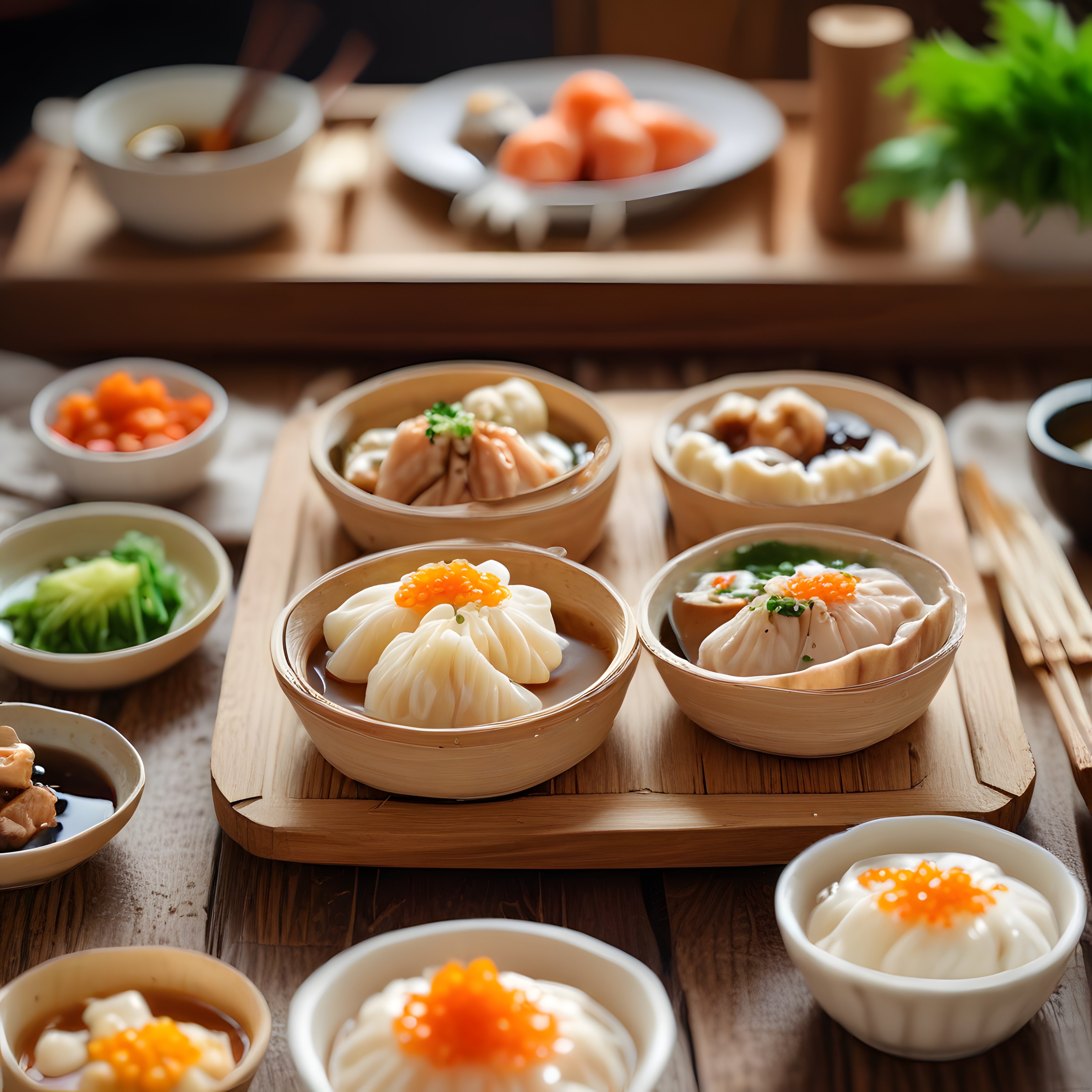 Bambu Buharda Sunulan Şık Dim Sum Çeşitleri ve Asya Mutfağı Lezzetleri