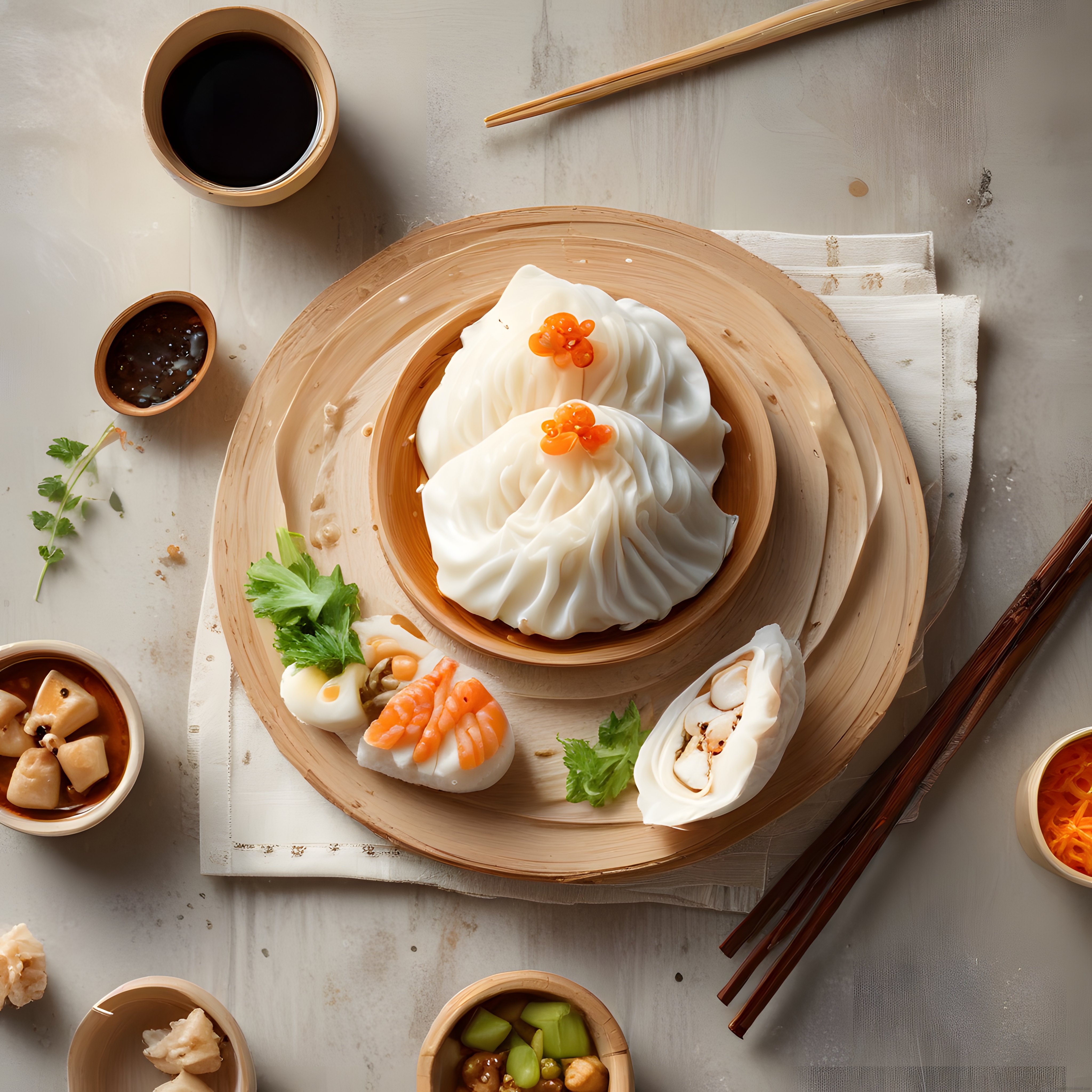 Bambu Buharda Sunulan Taze Dim Sum ve Özenle Hazırlanmış Asya Lezzetleri