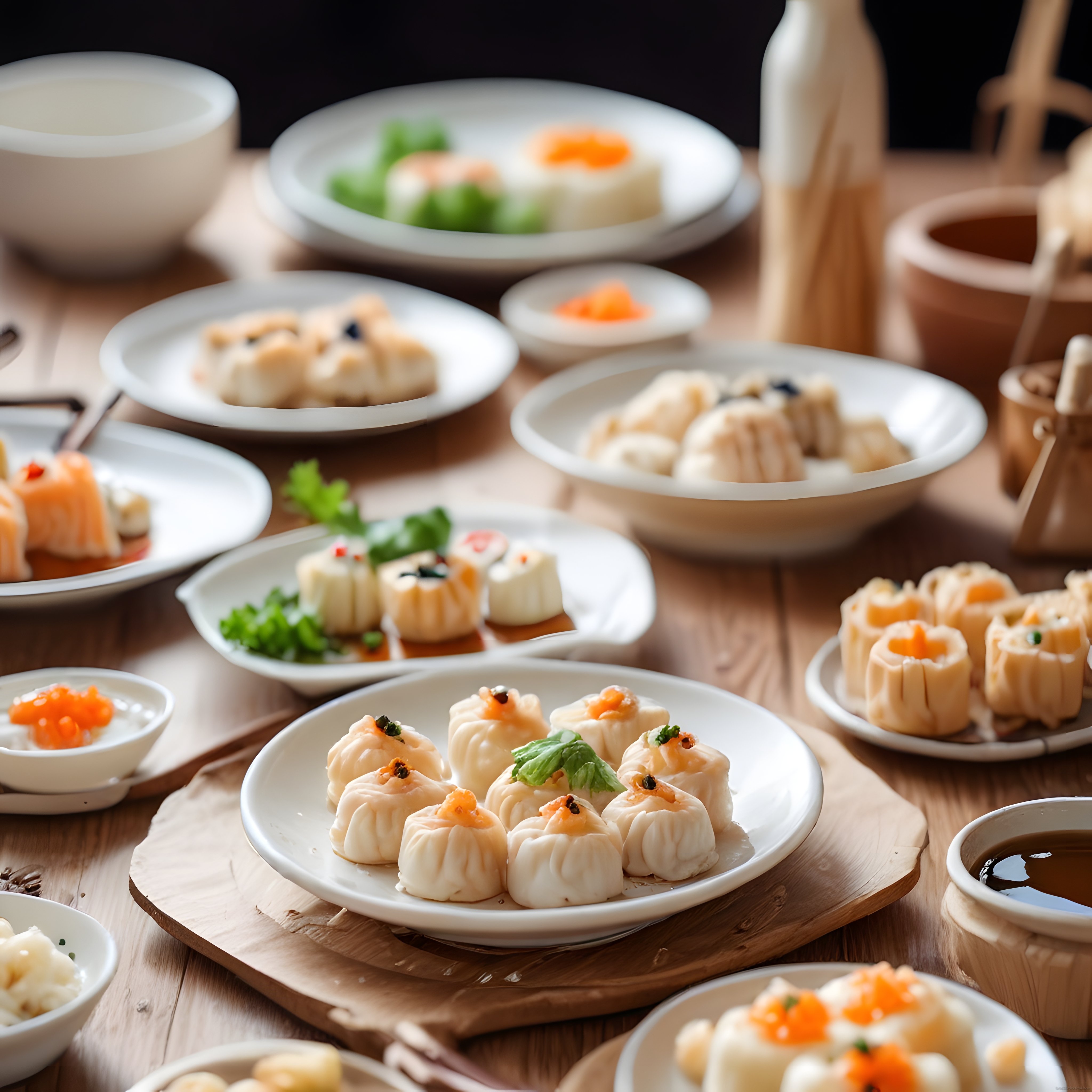 Bambu Buharında Geleneksel Uzak Doğu Mantıları ve Şık Dim Sum Sunumu