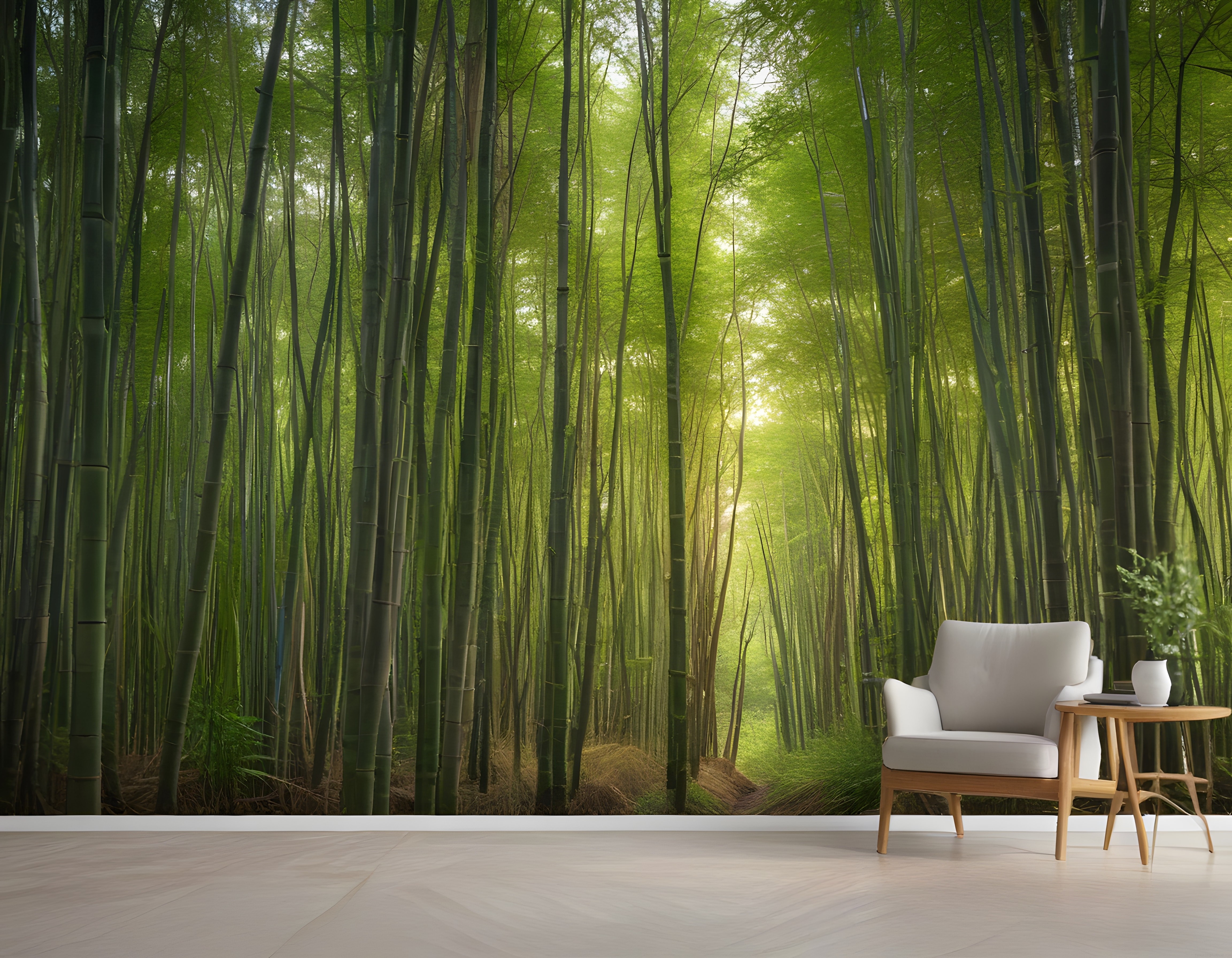 Bambu Ormanı Manzaralı Duvar Kağıdı ile Huzurlu ve Modern Bir Yaşam Alanı