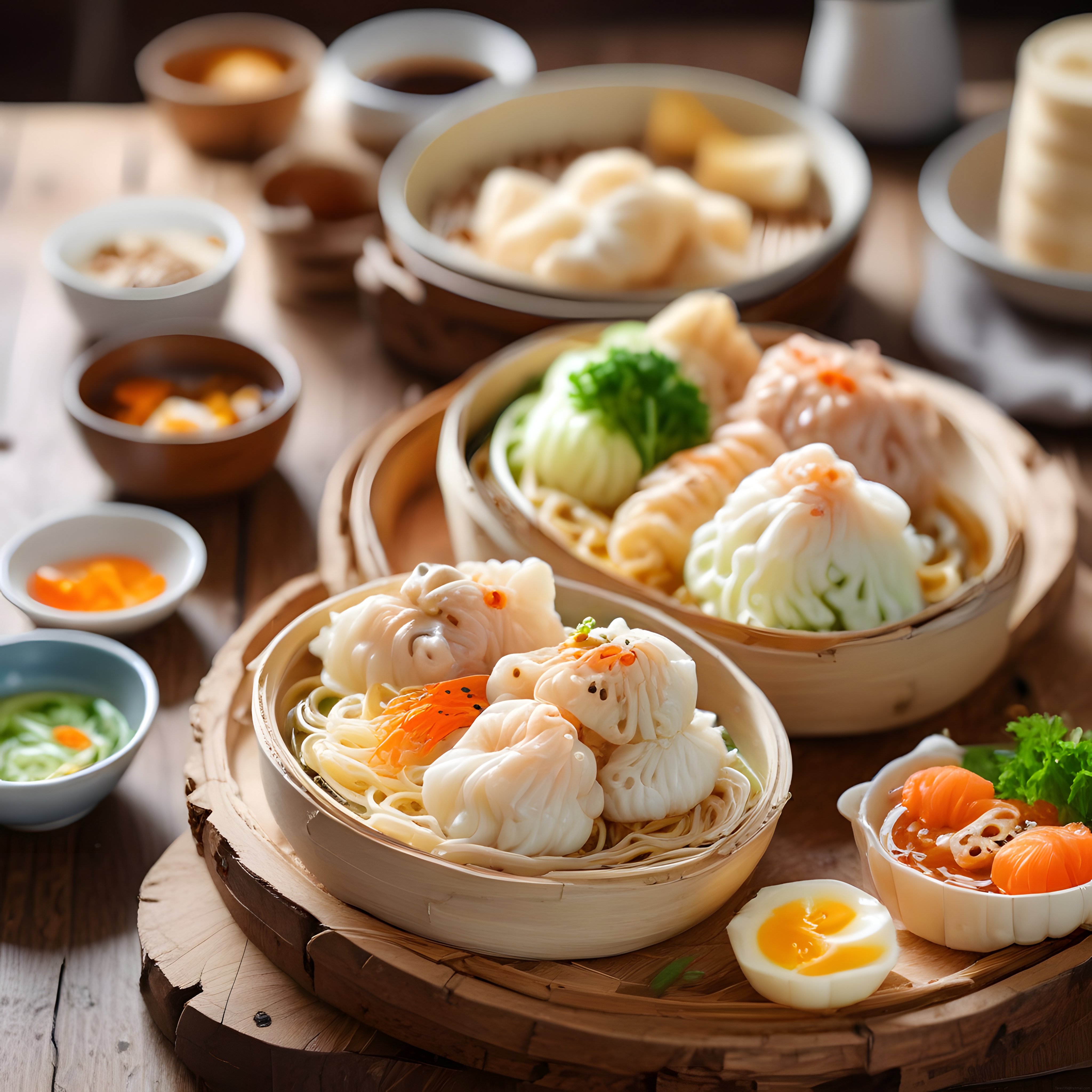 Bambu Sepetlerde Sunulan Egzotik Asya Lezzetleri ve Dim Sum Çeşitleri
