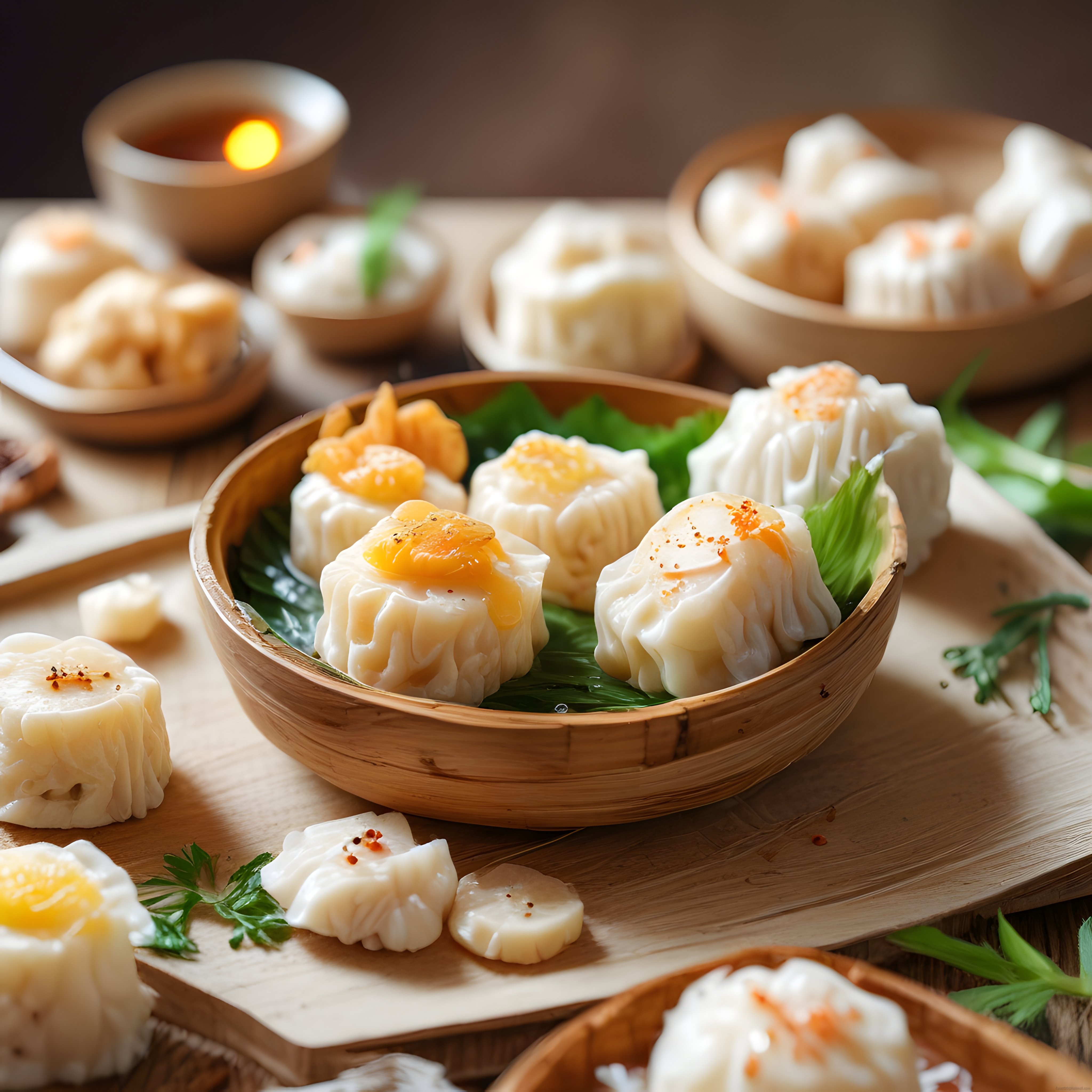 Bambu Sepetlerinde Geleneksel Çin Mantısı Dim Sum Sunumu ve Buharda Pişirme Sanatı