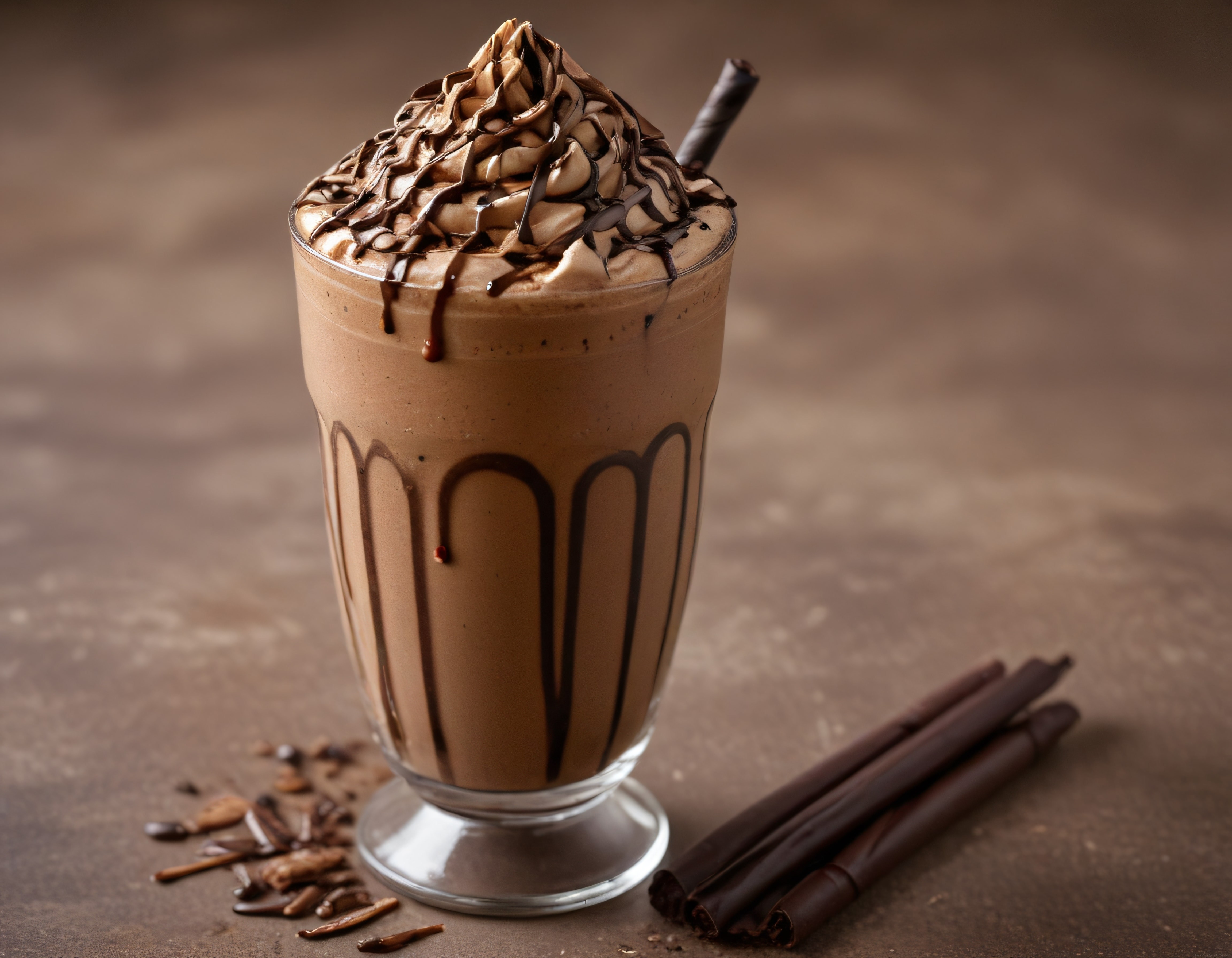 Bardakta Çikolatalı Milkshake, Kremalı Süslü İçecek ve Çikolata Süslemeleri