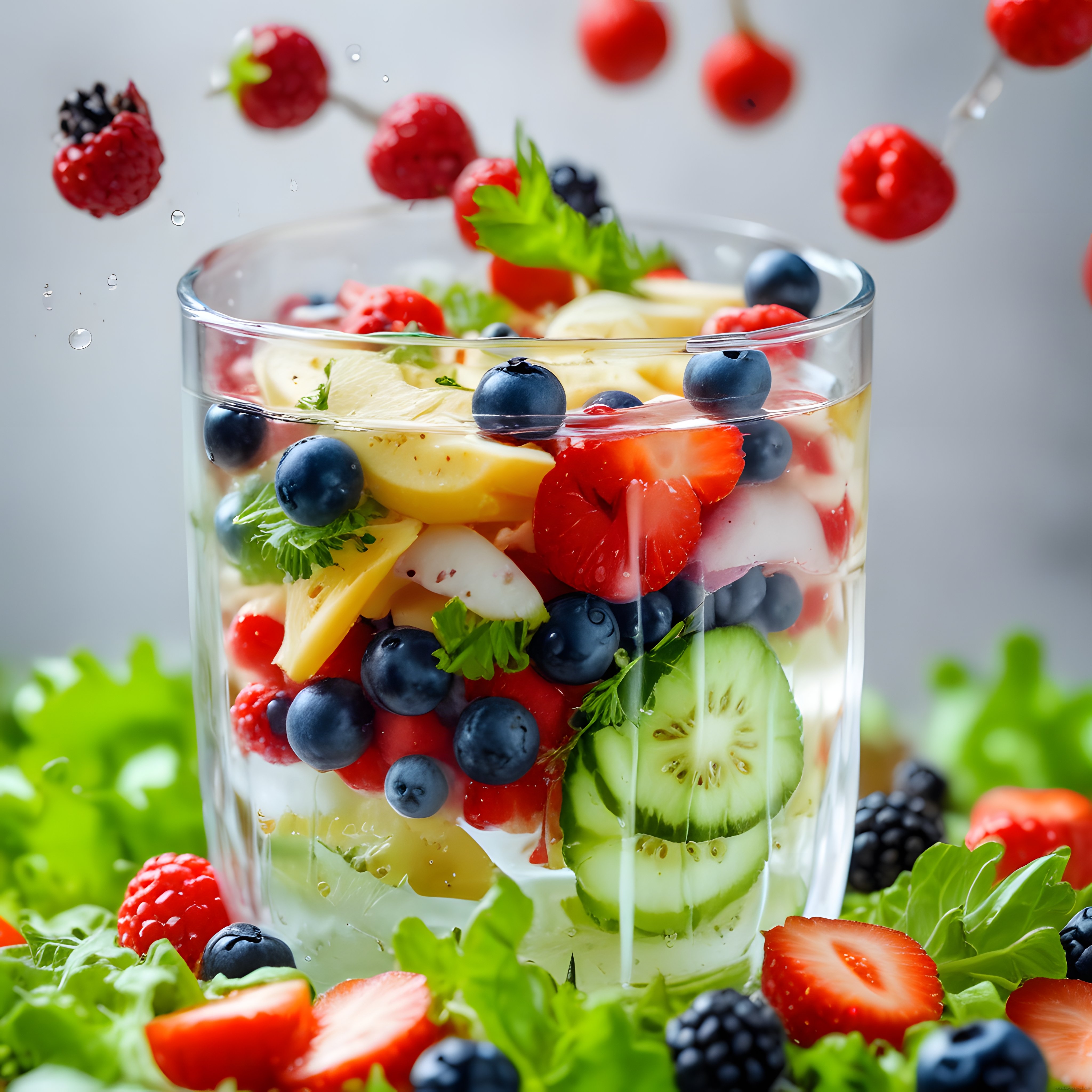 Bardakta Çilekli ve Yaban Mersinli Ferahlatıcı Detoks Suyu Tarifi