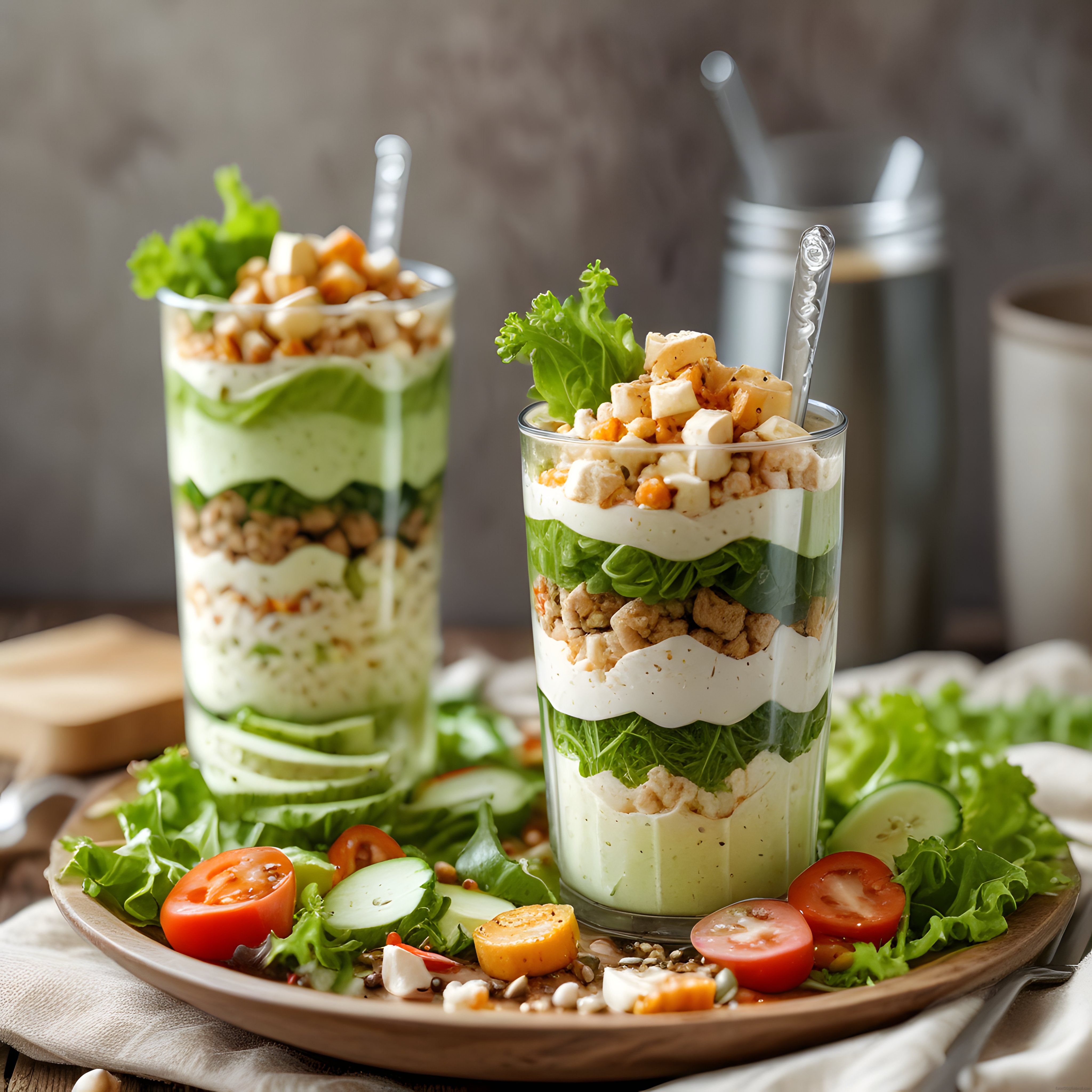 Bardakta Katmanlı Tavuk Salatası ile Pratik ve Sağlıklı Sunum