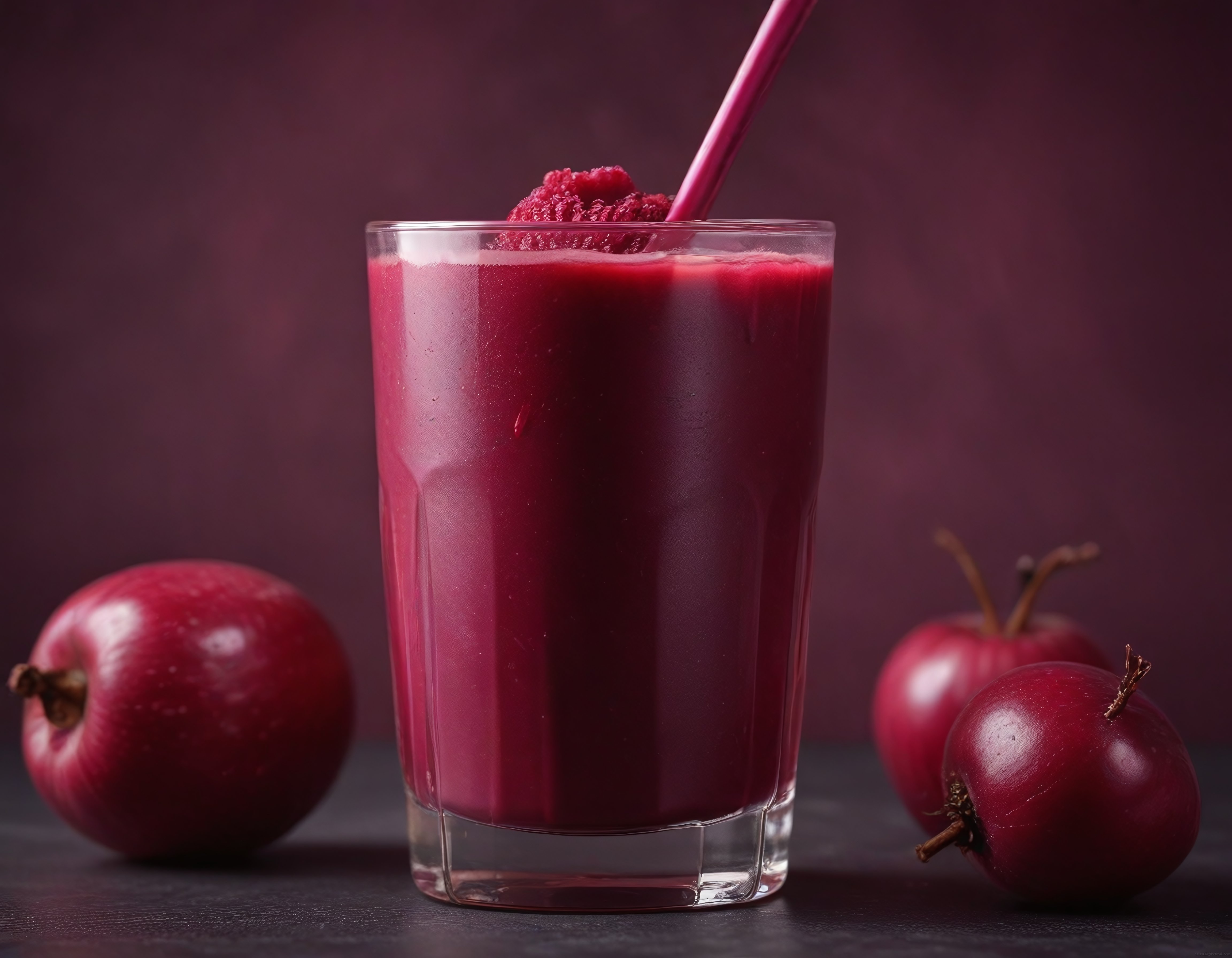 Bardakta Kırmızı Meyve Suyu ve Ahududulu Smoothie Detoks İçecek Görseli
