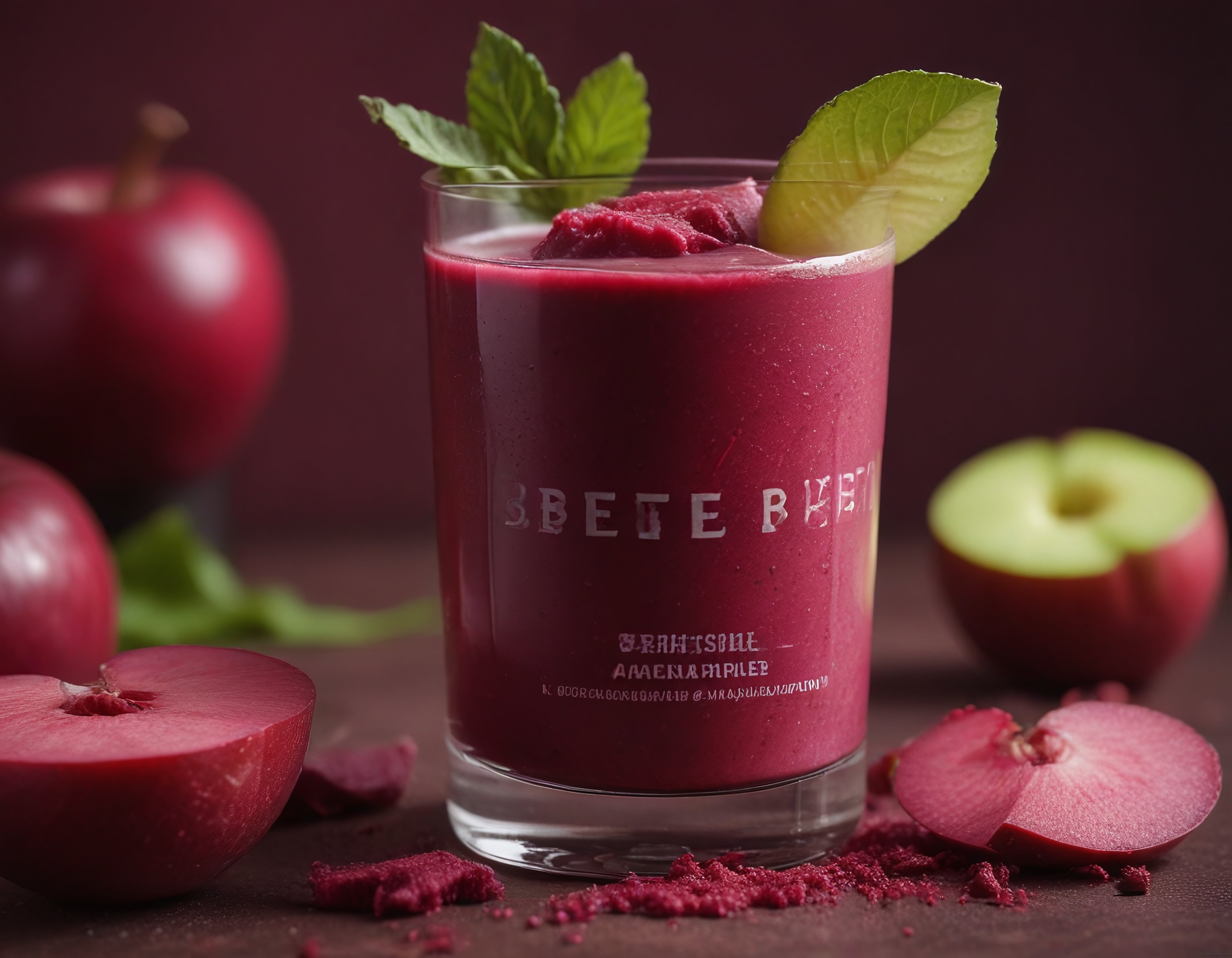 Bardakta Pancar Smoothie: Elma ve Nane ile Süslenmiş Doğal Detoks İçeceği