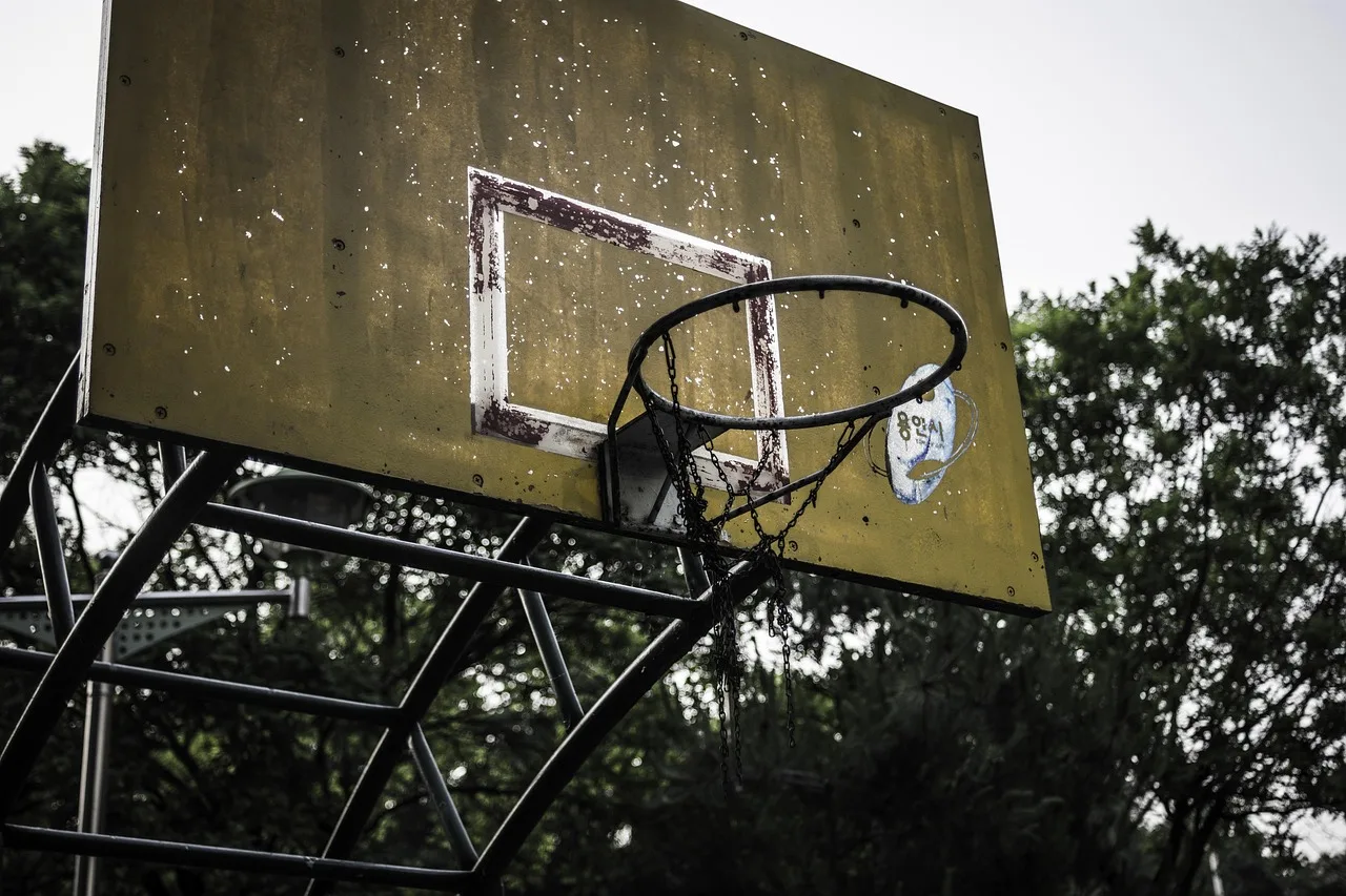 Basketbol gol anı vintage spor fotoğrafı