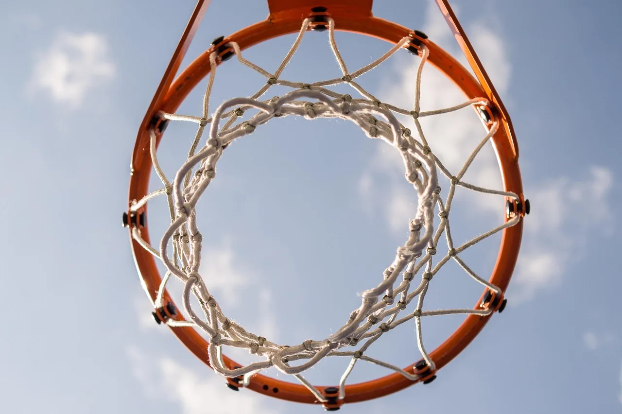 Basketbol sahası mavi toplu oyun