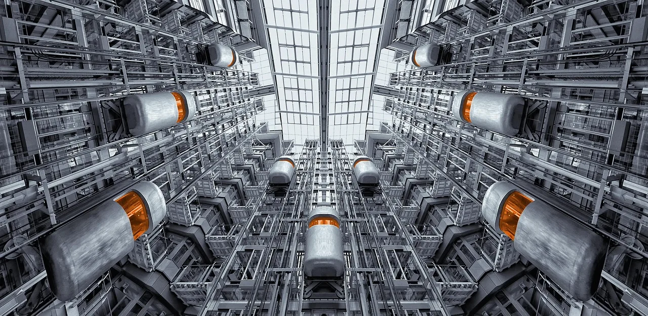 Berlin modern mimari asansör iç mekanı - futuristik perspektif Berlin modern mimari asansör iç mekanı - futuristik perspektif