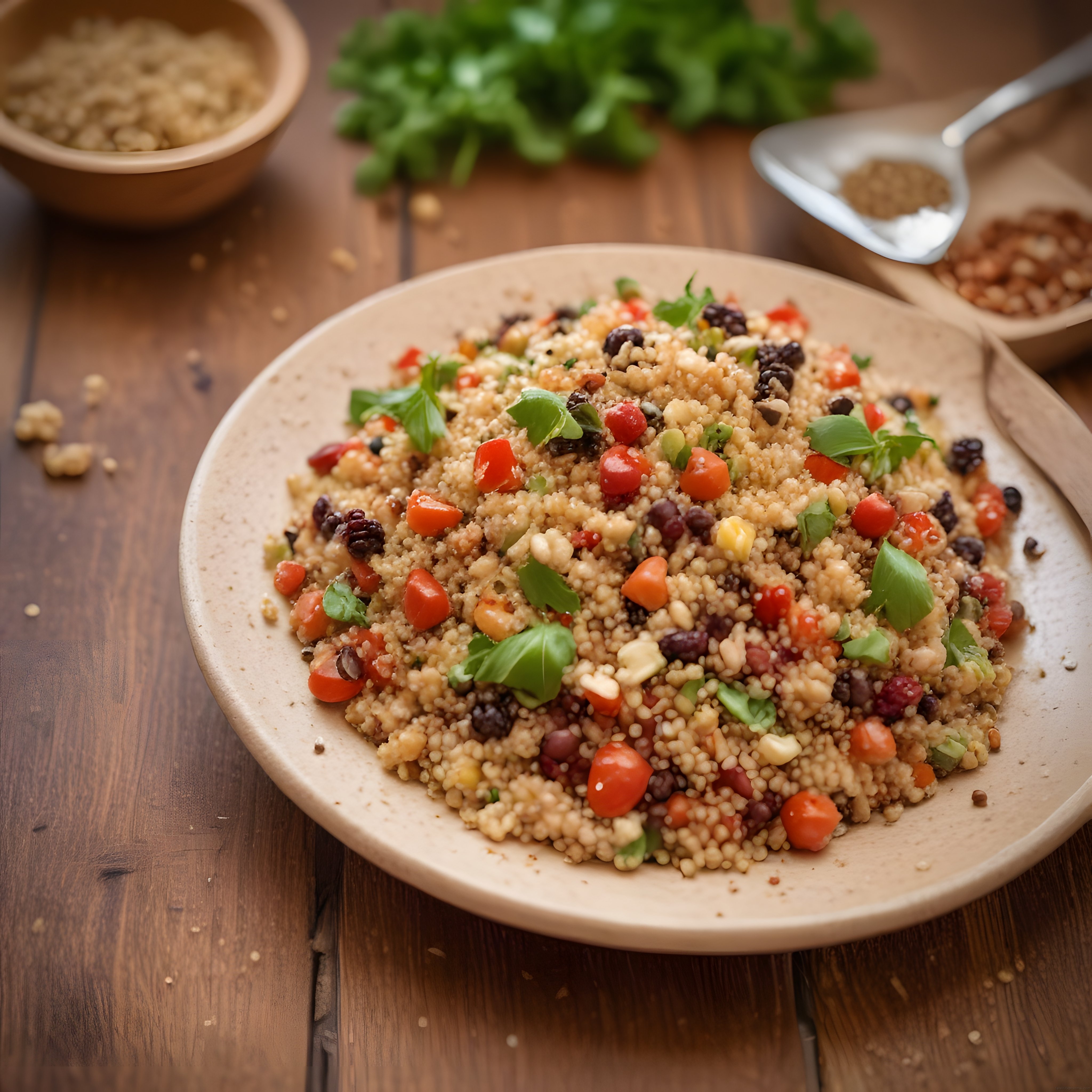 Besleyici bakliyatlı ve renkli sebzeli kuskus salatası nasıl yapılır?