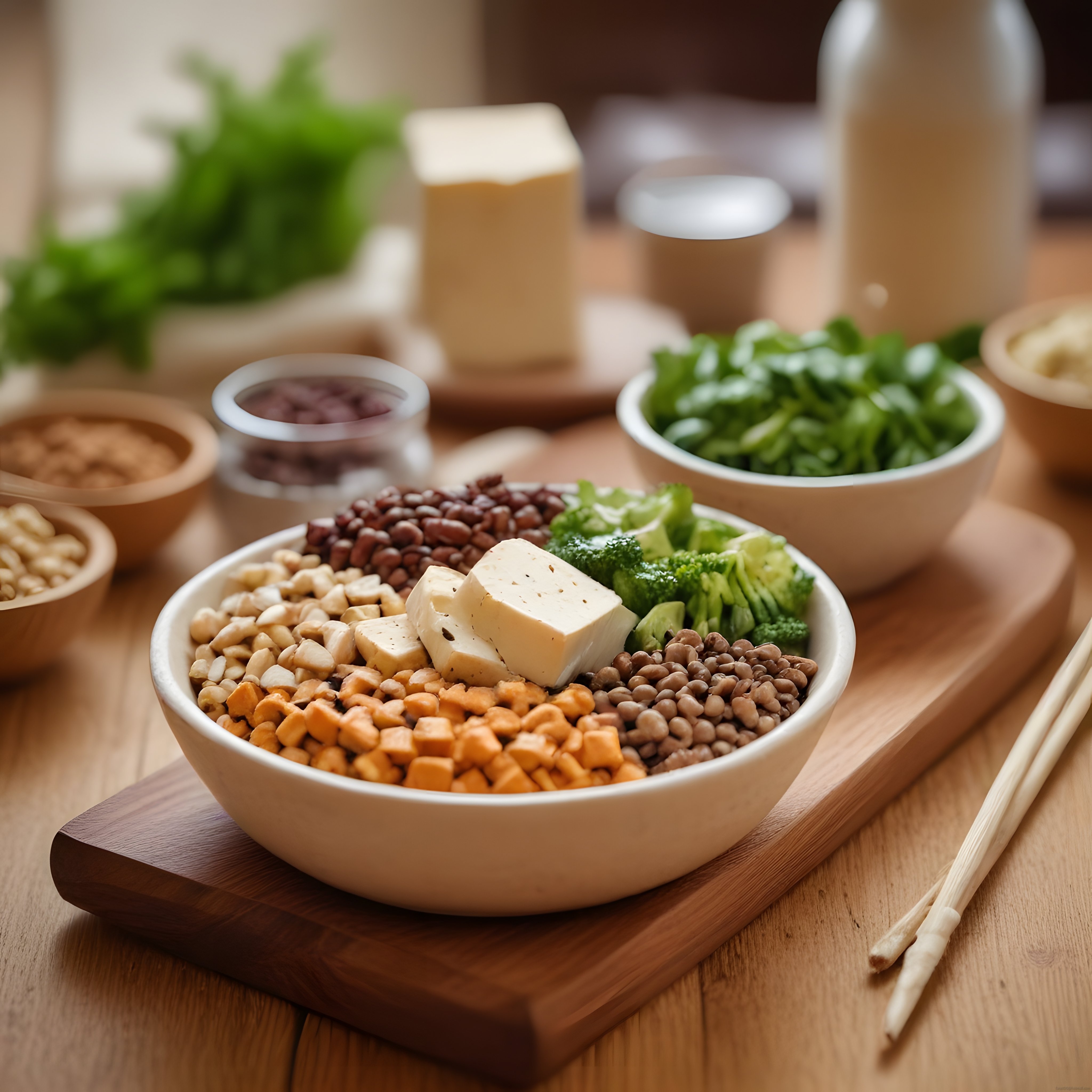 Besleyici Vegan Buddha Bowl: Tofu, Mercimek ve Taze Sebzelerle Sağlıklı Öğün