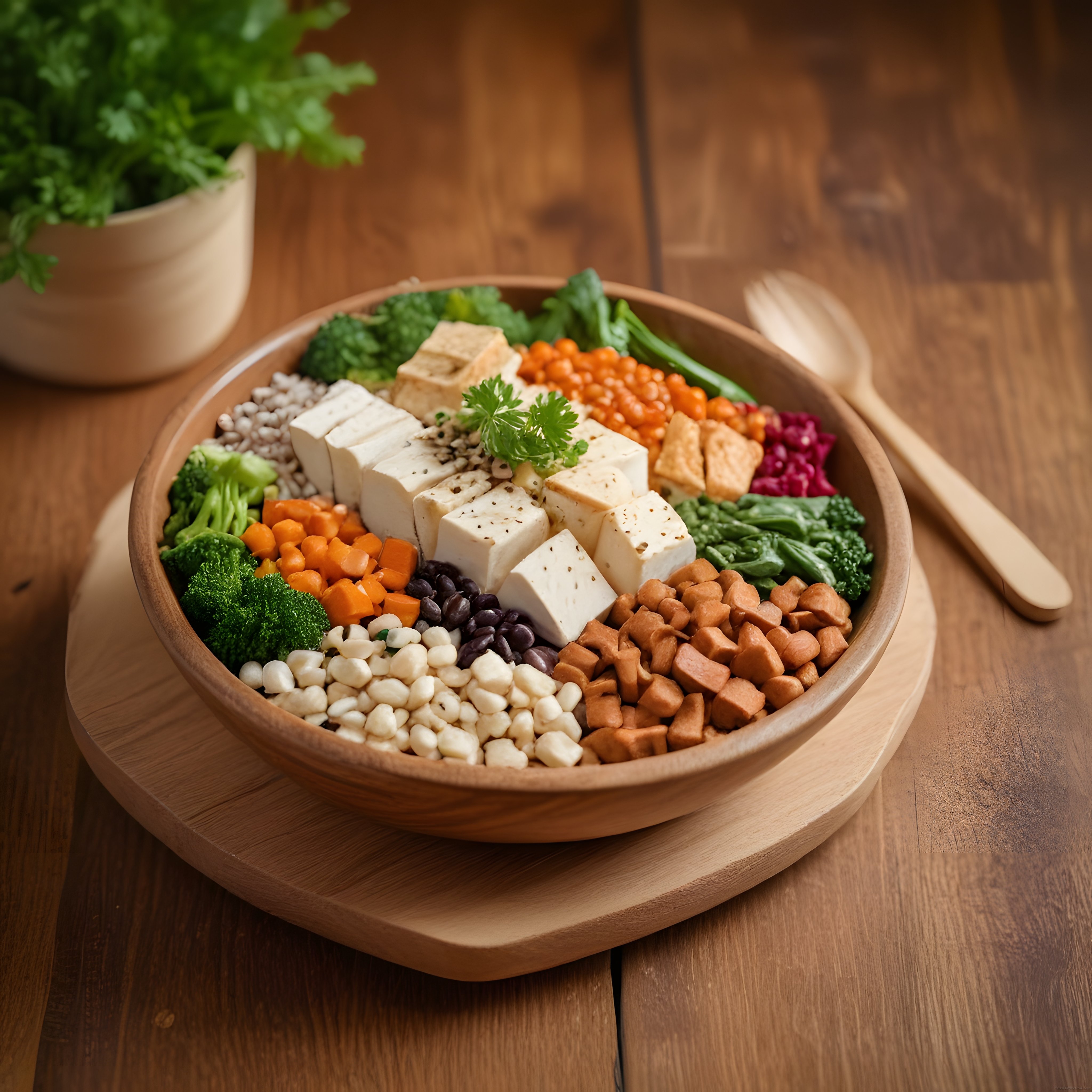 Besleyici Vegan Buddha Bowl: Tofu, Sebzeler ve Baklagillerle Dolu Sağlıklı Tabak
