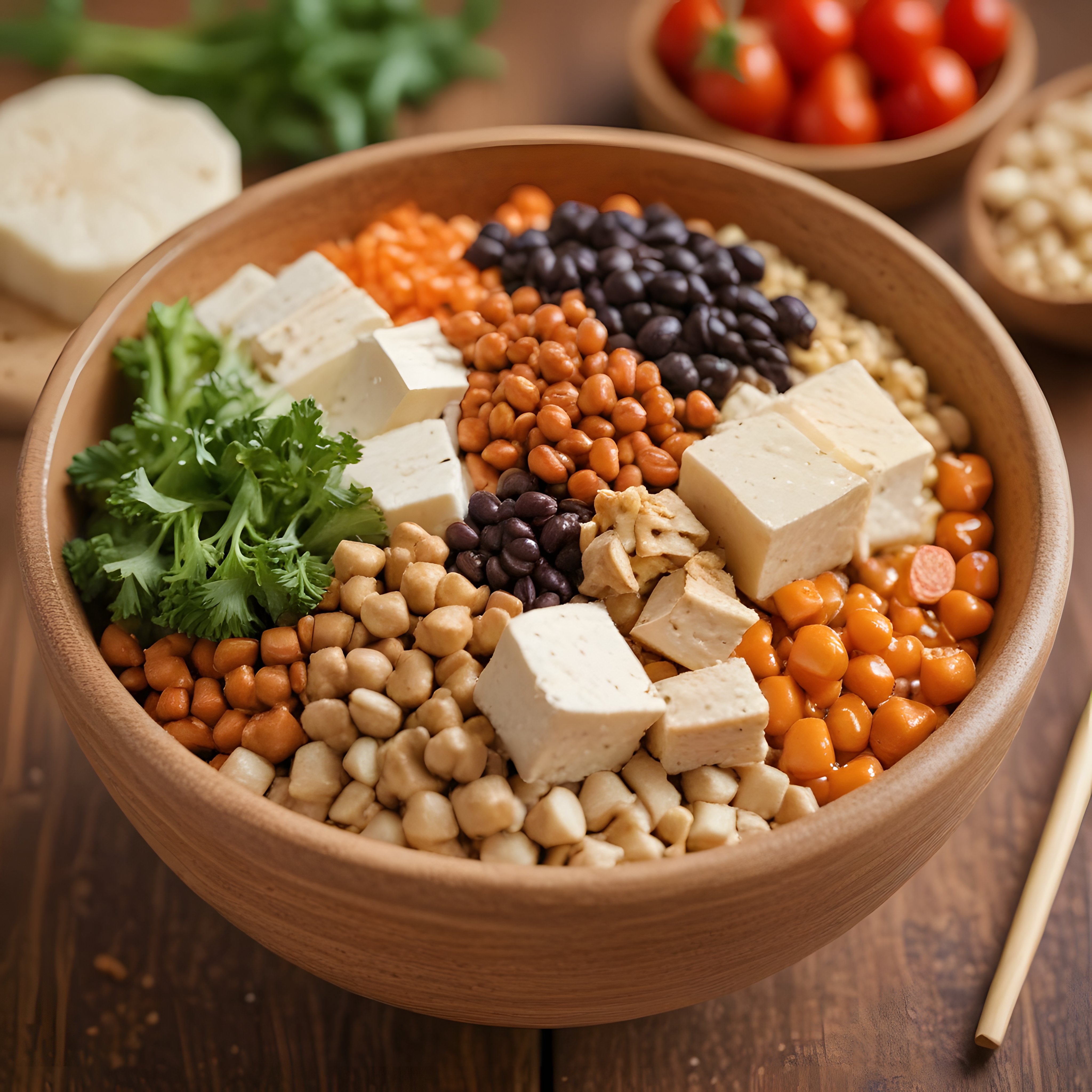 Besleyici Vegan Protein Kasesi: Tofu ve Baklagil Salatası
