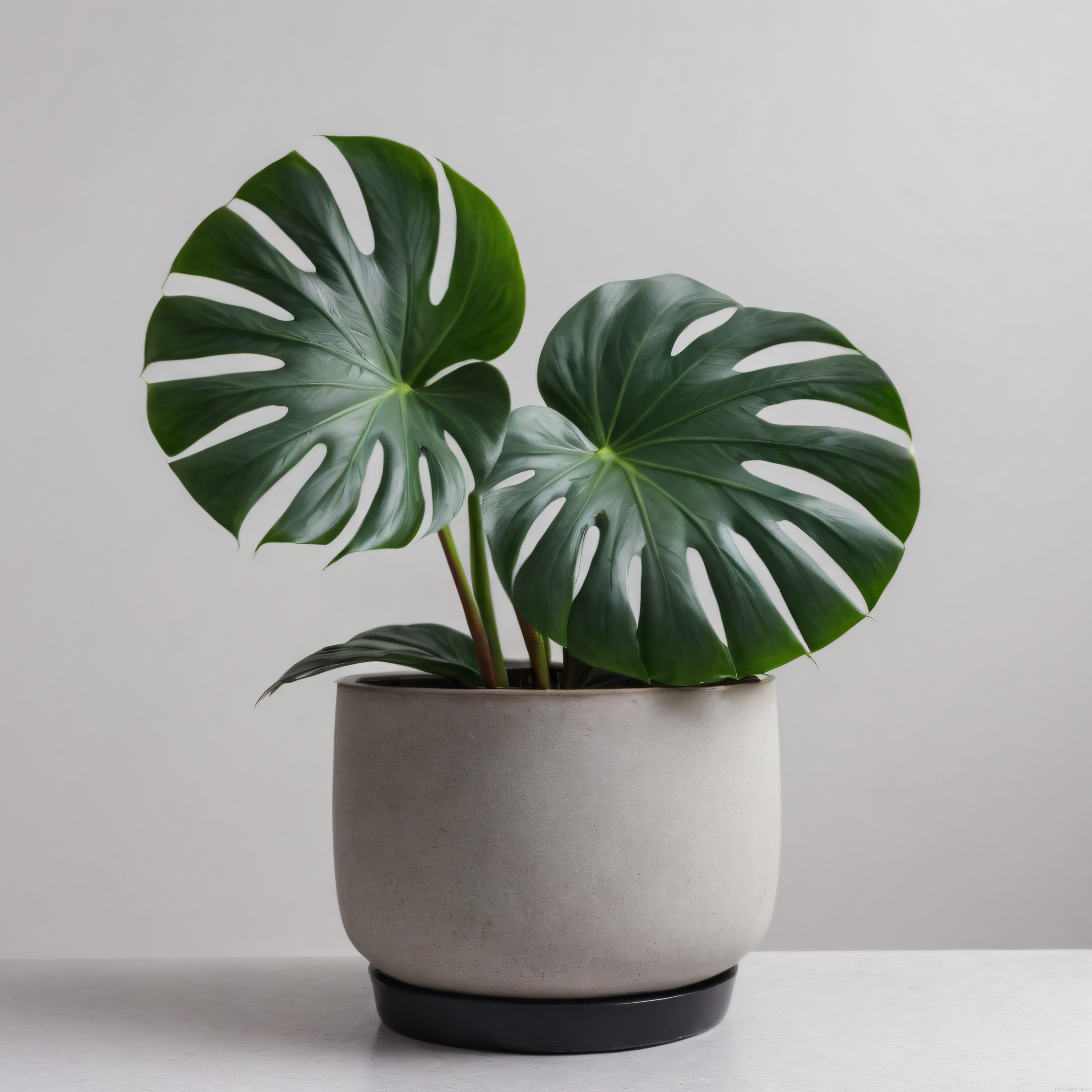 Beton Saksıda Büyüleyici Monstera: Modern İç Mekan Dekorasyonu