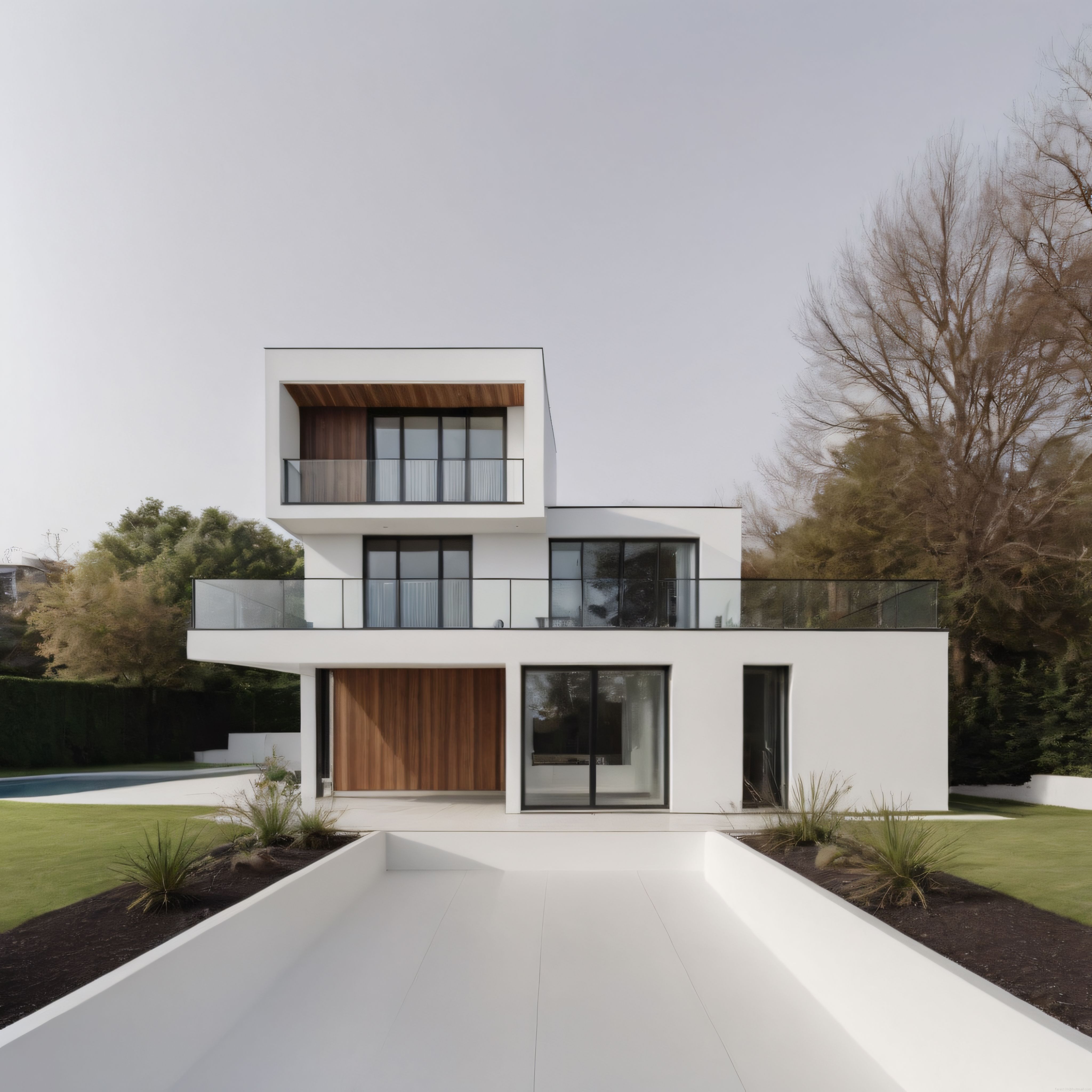 Beton ve Camın Uyumu: Modern Mimari Villa ile Özenle Tasarlanmış Bahçe