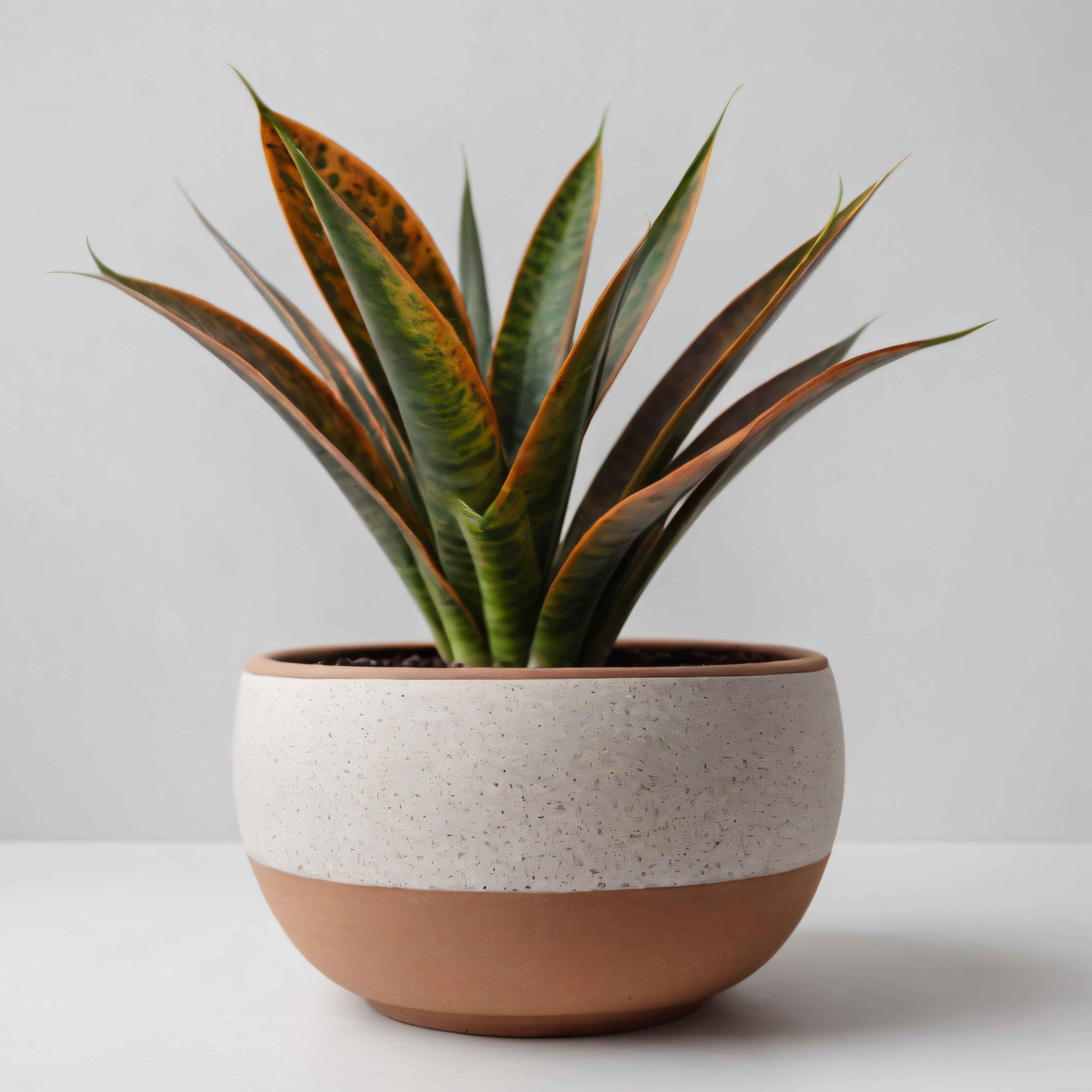 Beton ve Terracotta Saksıda Paşa Kılıcı: Minimalist Dekorasyon Fikri