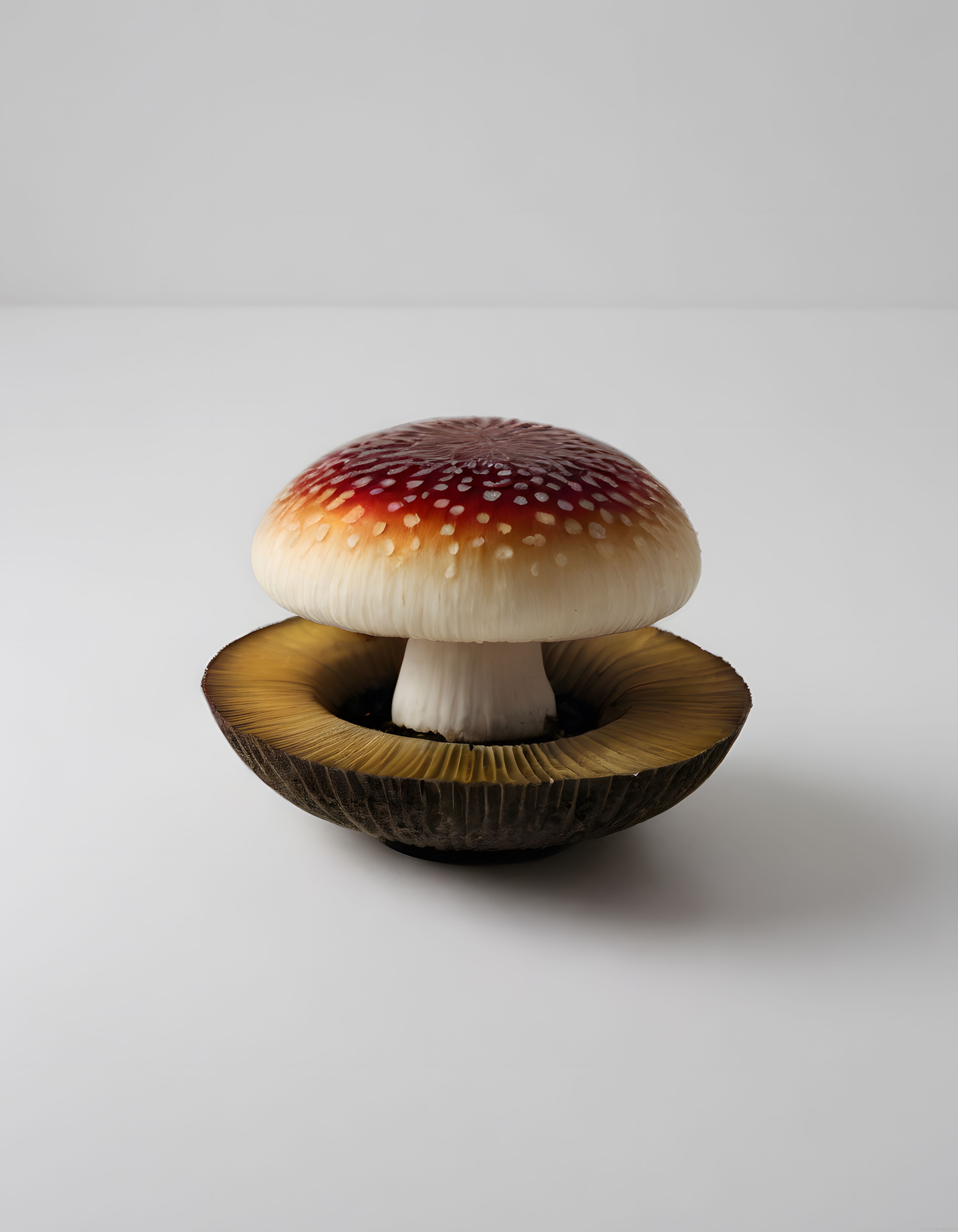 Beyaz Arka Planda Amanita Muscaria Mantarı ve Altına Yerleştirilmiş Şapka Beyaz Arka Planda Amanita Muscaria Mantarı ve Altına Yerleştirilmiş Şapka