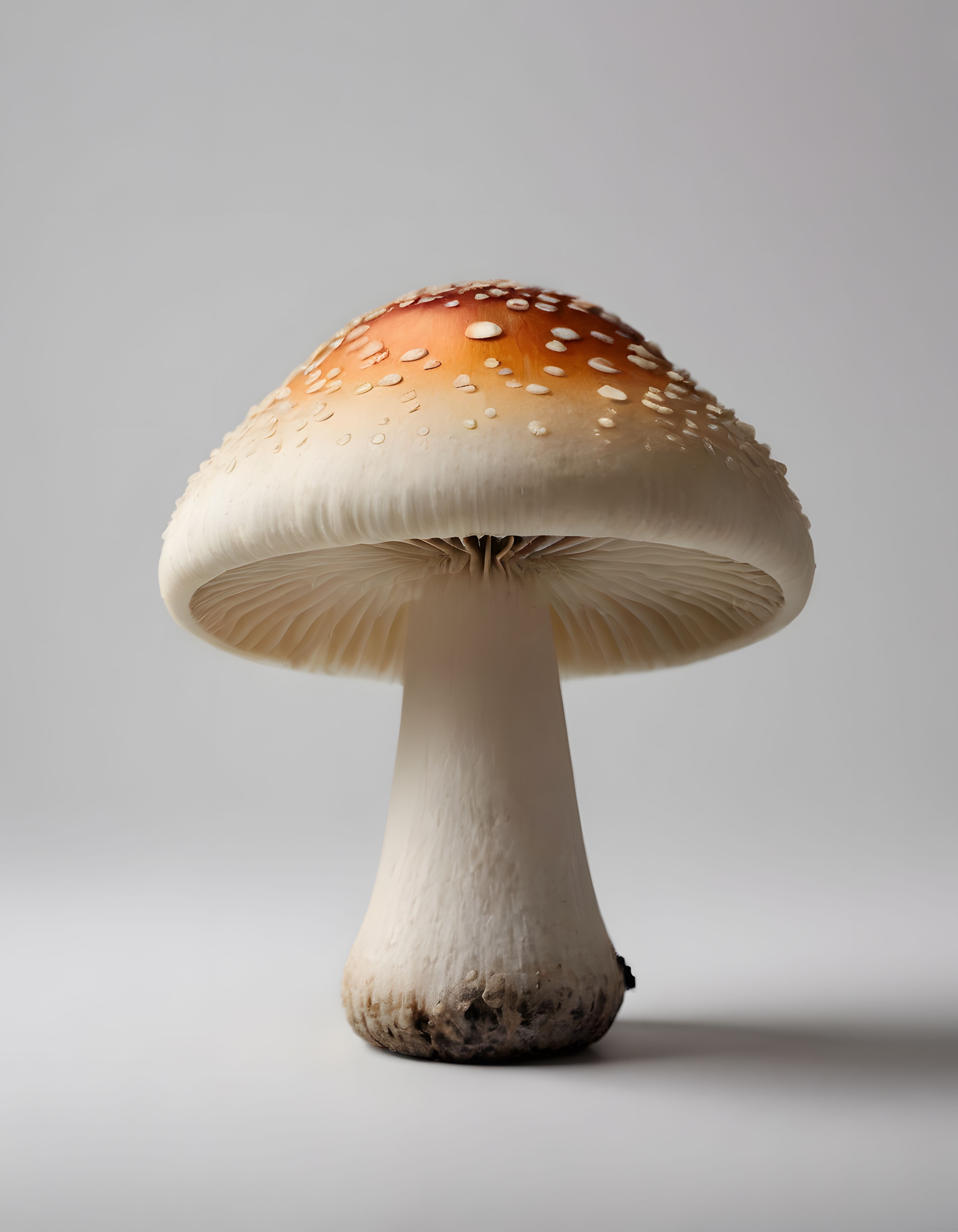 Beyaz arka planda izole edilmiş kırmızı şapkalı amanita mantarı