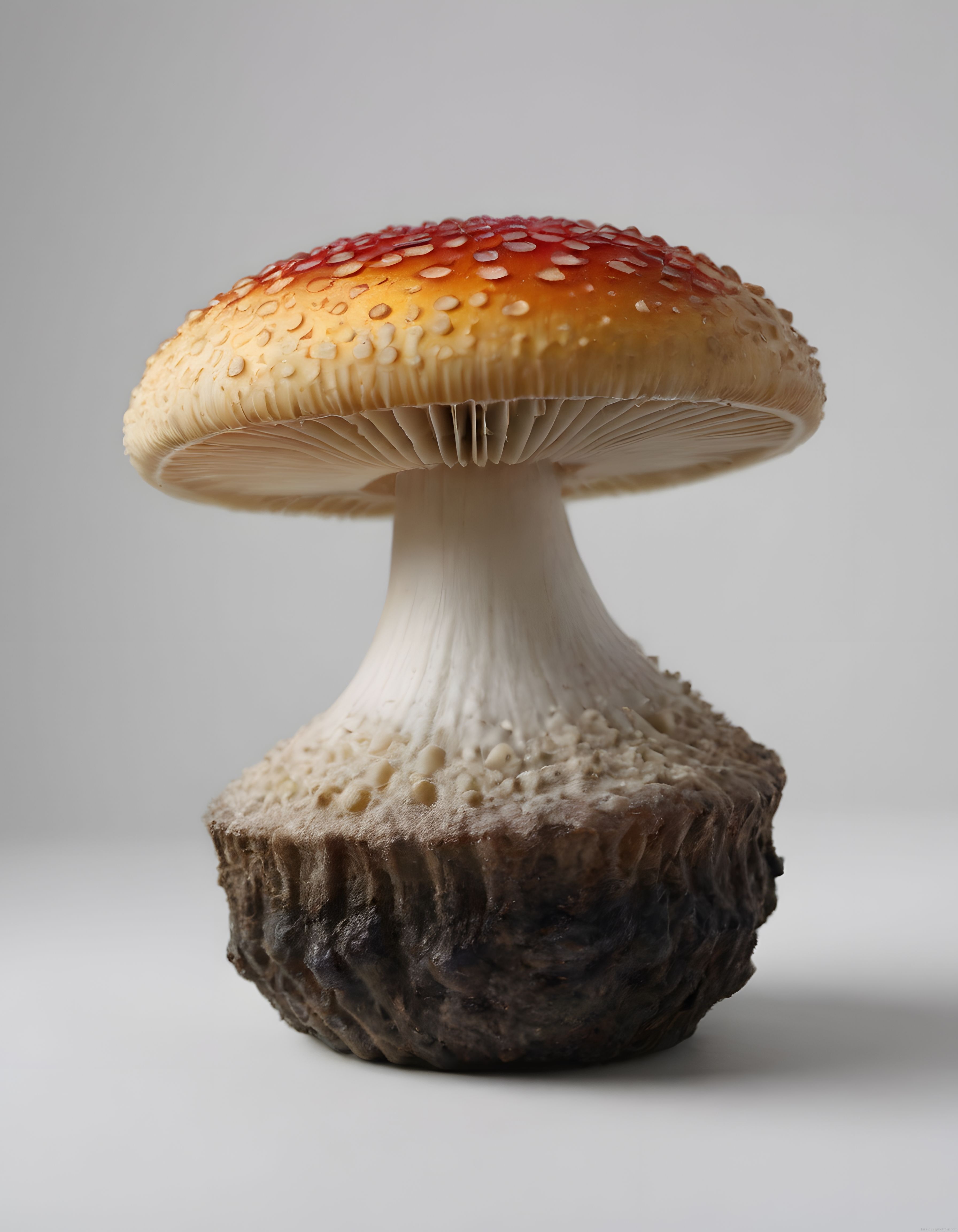 Beyaz Arka Planda Kırmızı Şapkalı Sinek Mantarı Amanita Muscaria Fotoğrafı