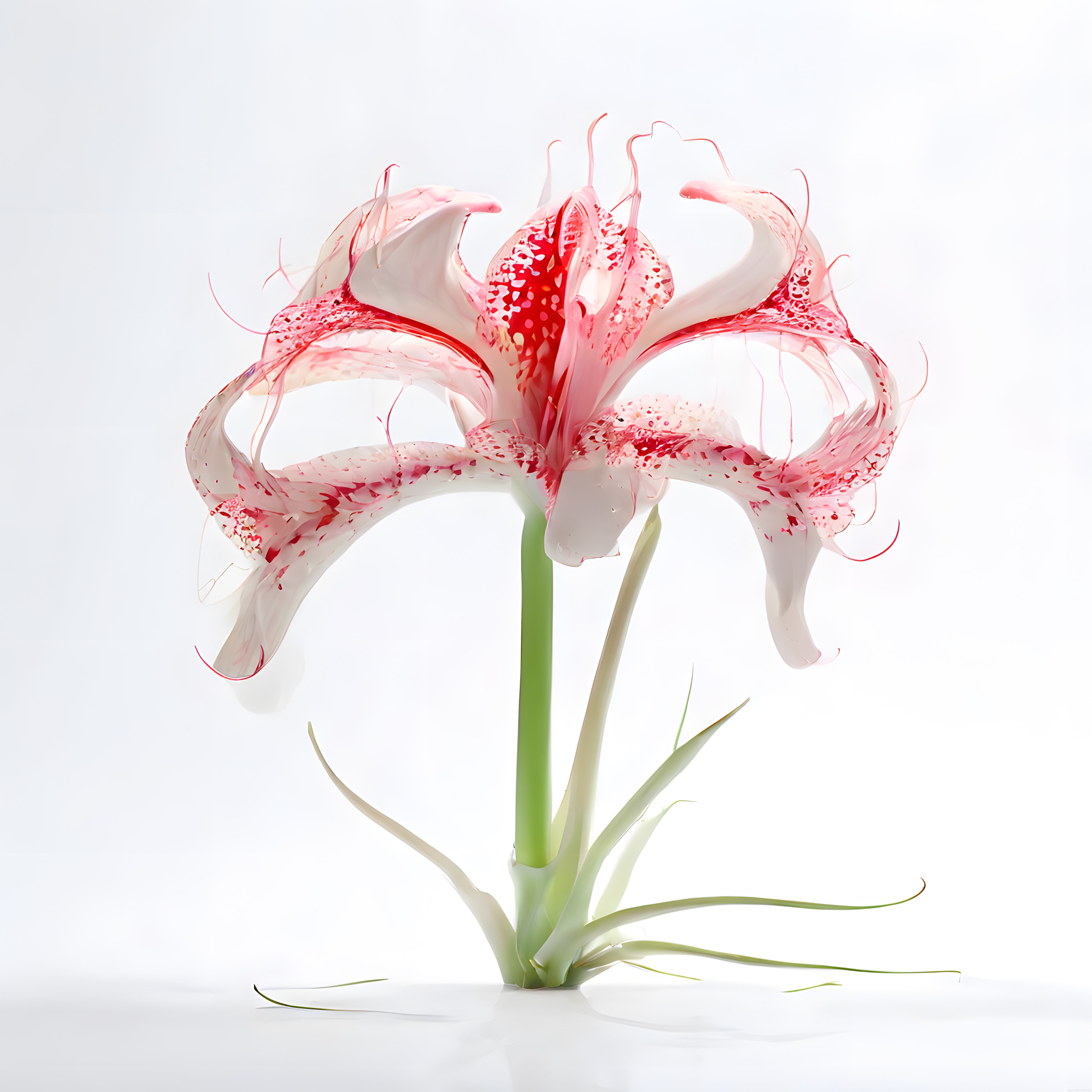 Beyaz Arka Planda Narin Pembe Amaryllis Çiçeği Makro Fotoğraf