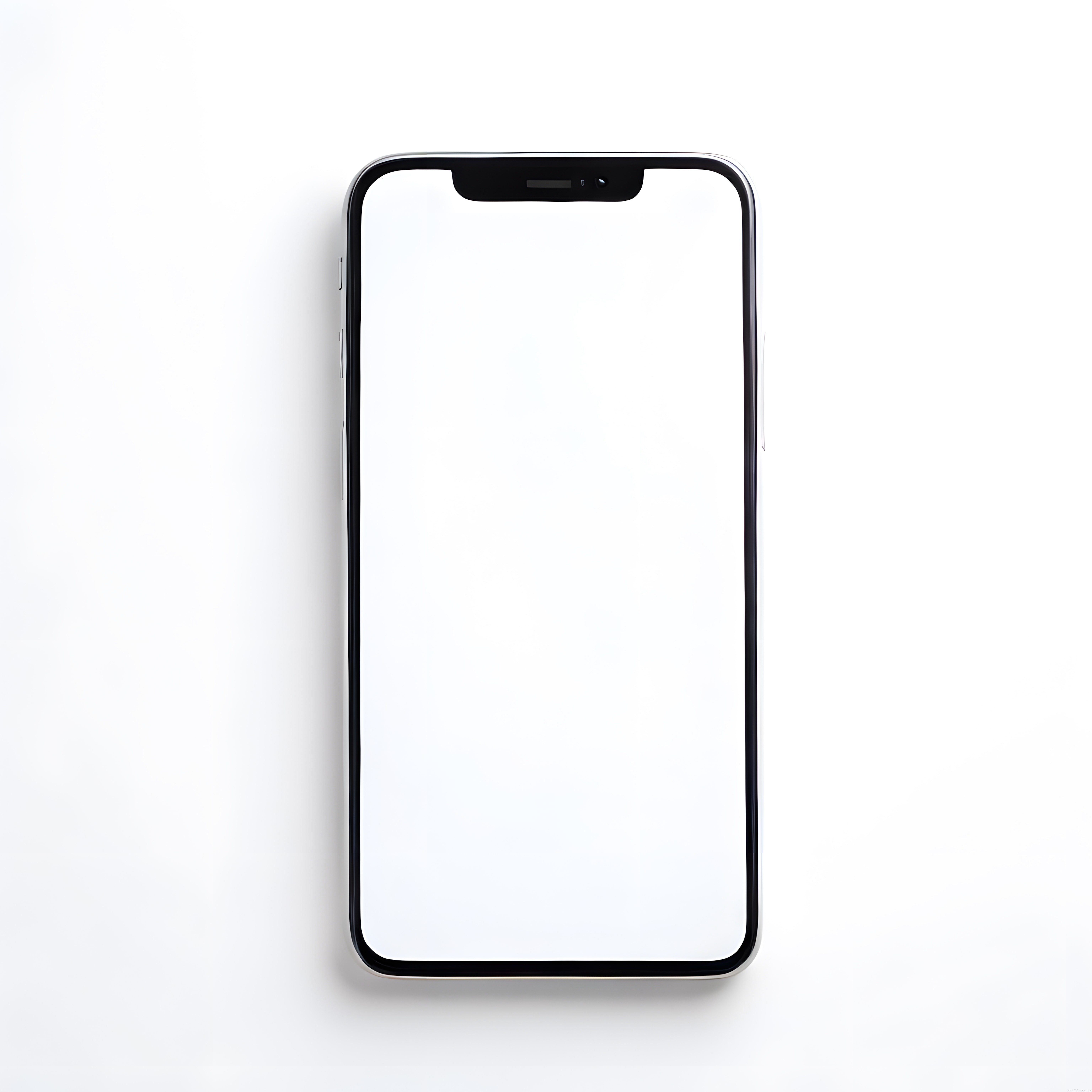 Beyaz Arka Planda Notch Tasarımlı Modern Akıllı Telefon ve Boş Ekran Görseli