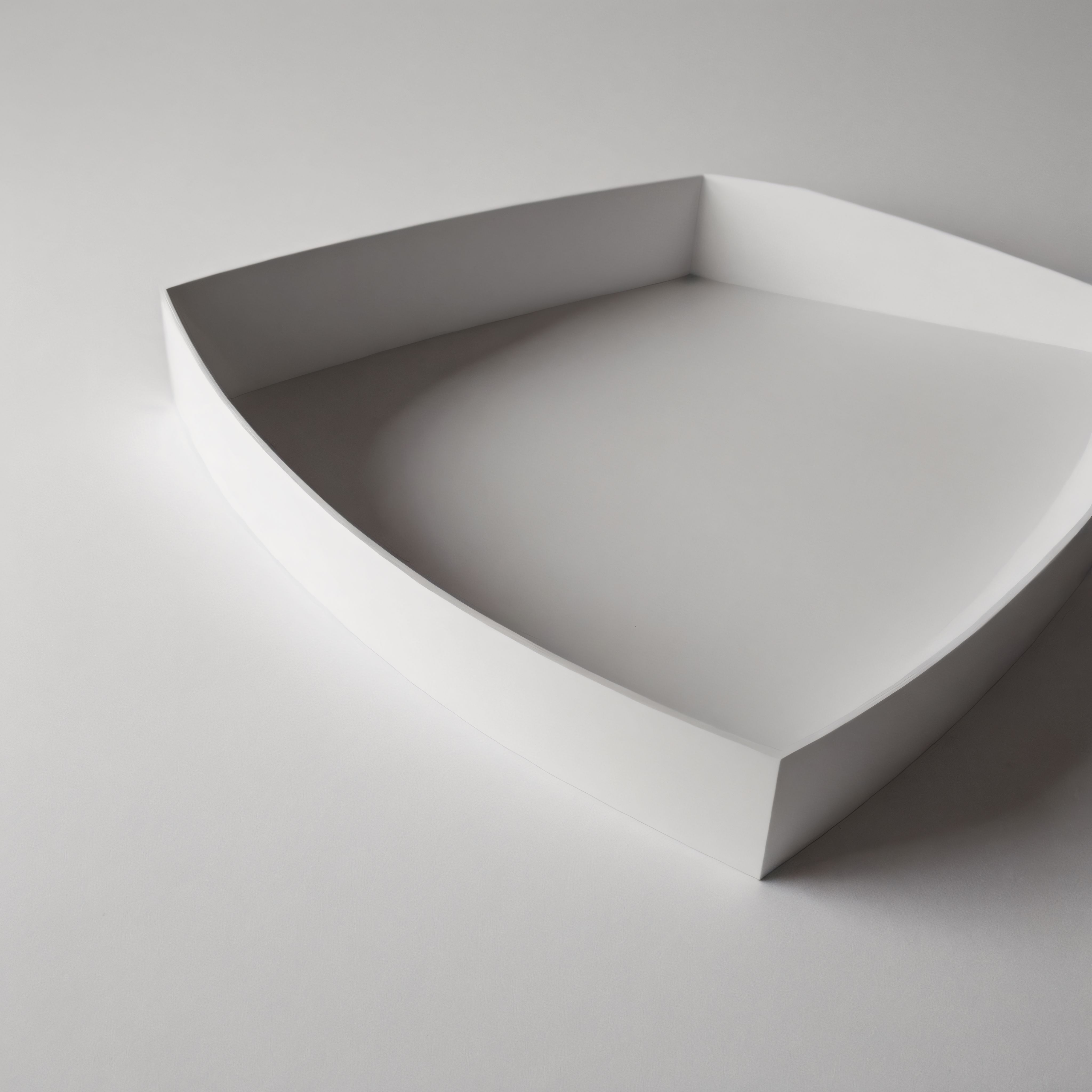 Beyaz Arka Planda Soyut Minimalist Geometrik 3D Form ve Derinlik Efekti