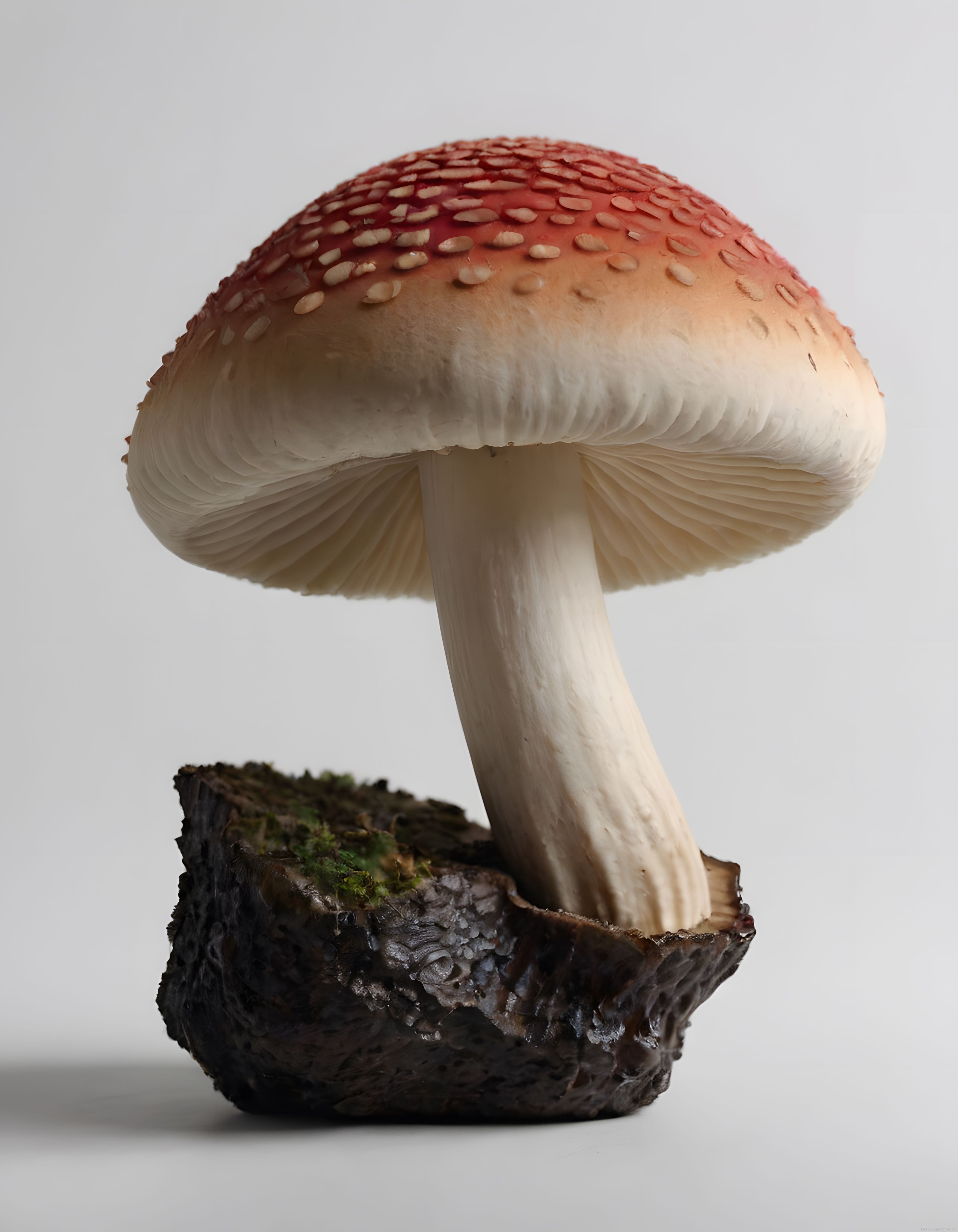 Beyaz Benekli Kırmızı Amanita Mantarı: Doğadan İzole Makro Çekim