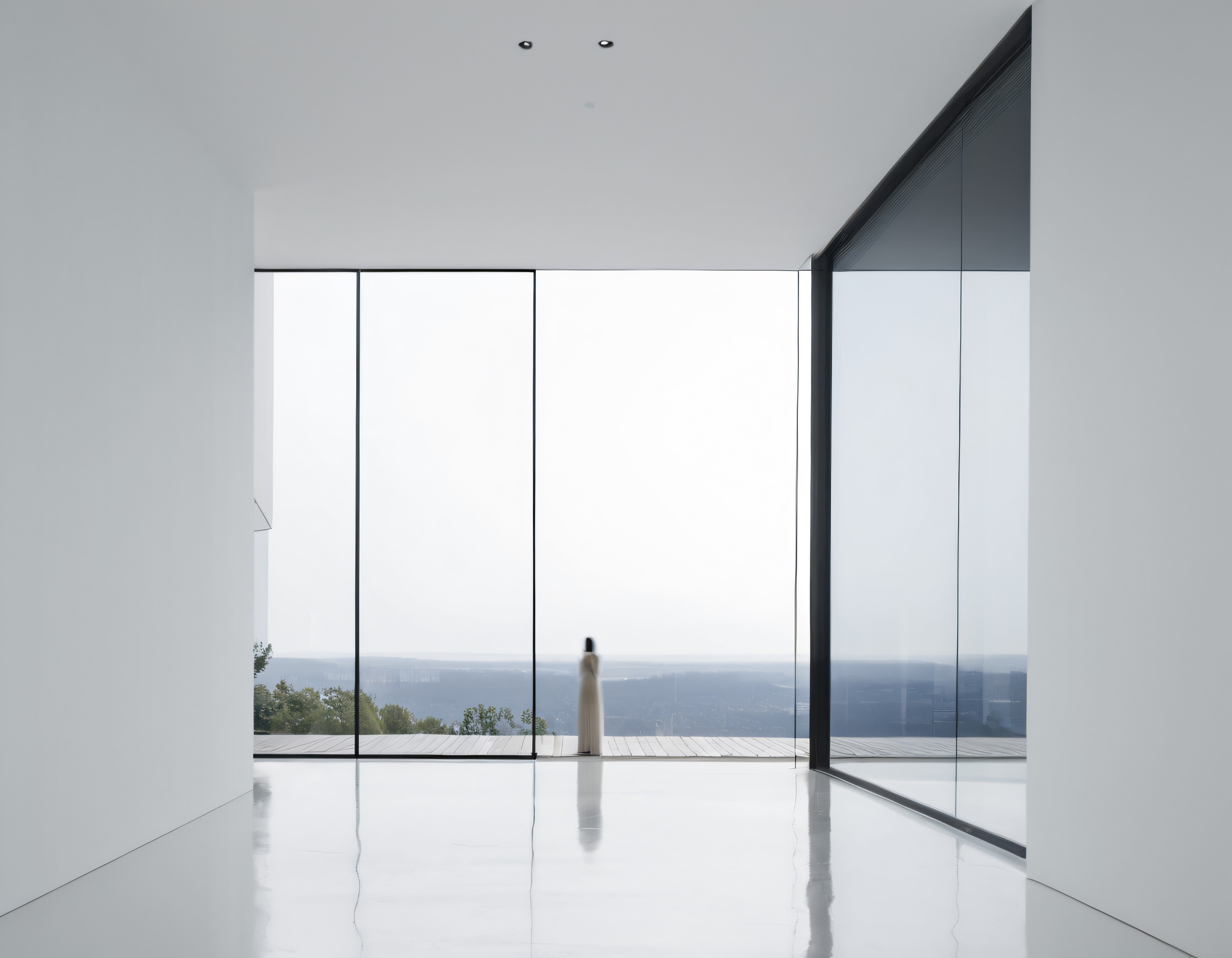 Beyaz Bir Rüya Gibi: Minimalist İç Mekanda Sisli Manzara ve Yalnızlık