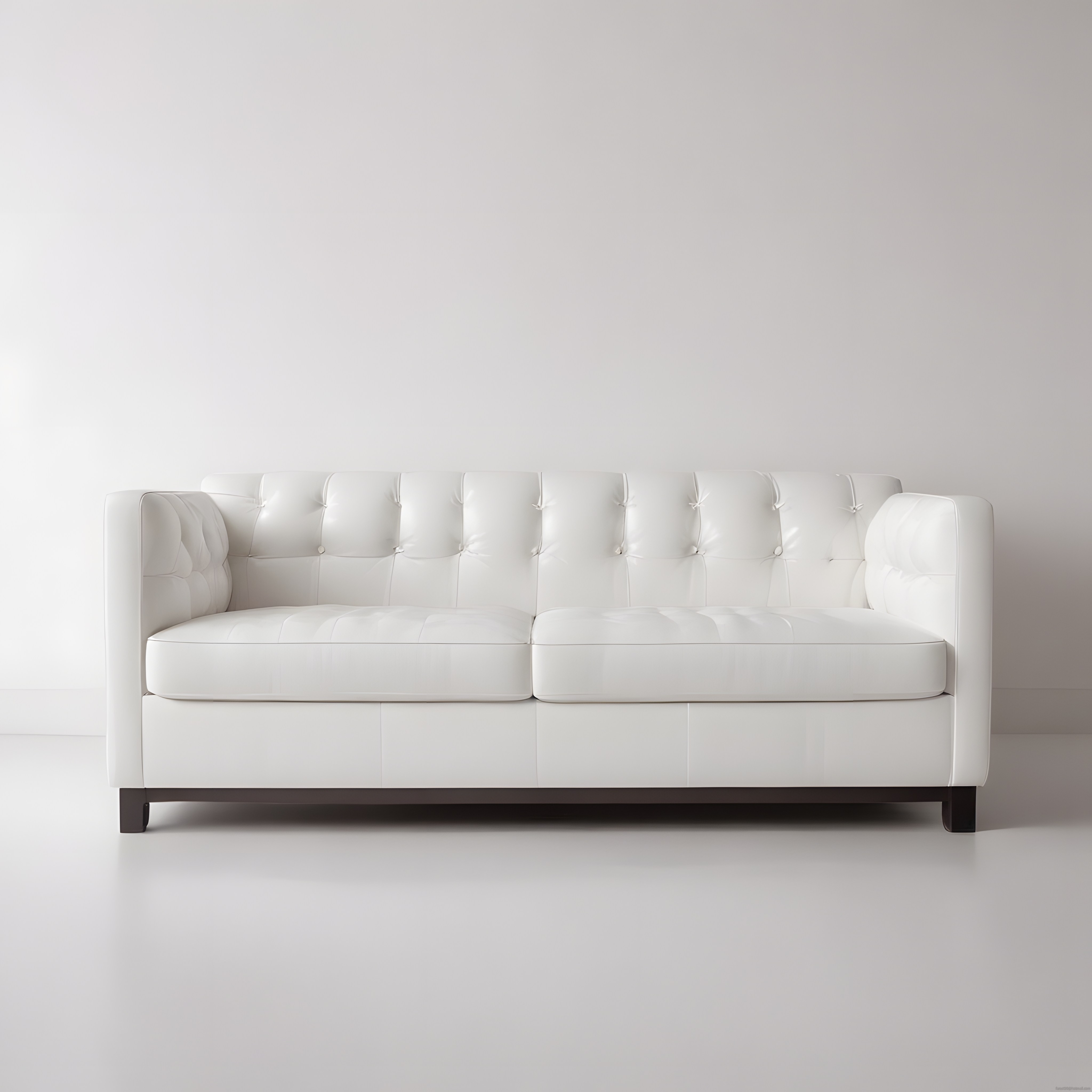 Beyaz Deri Chesterfield Koltuk ve Modern Minimalist İç Mekan Dekorasyonu
