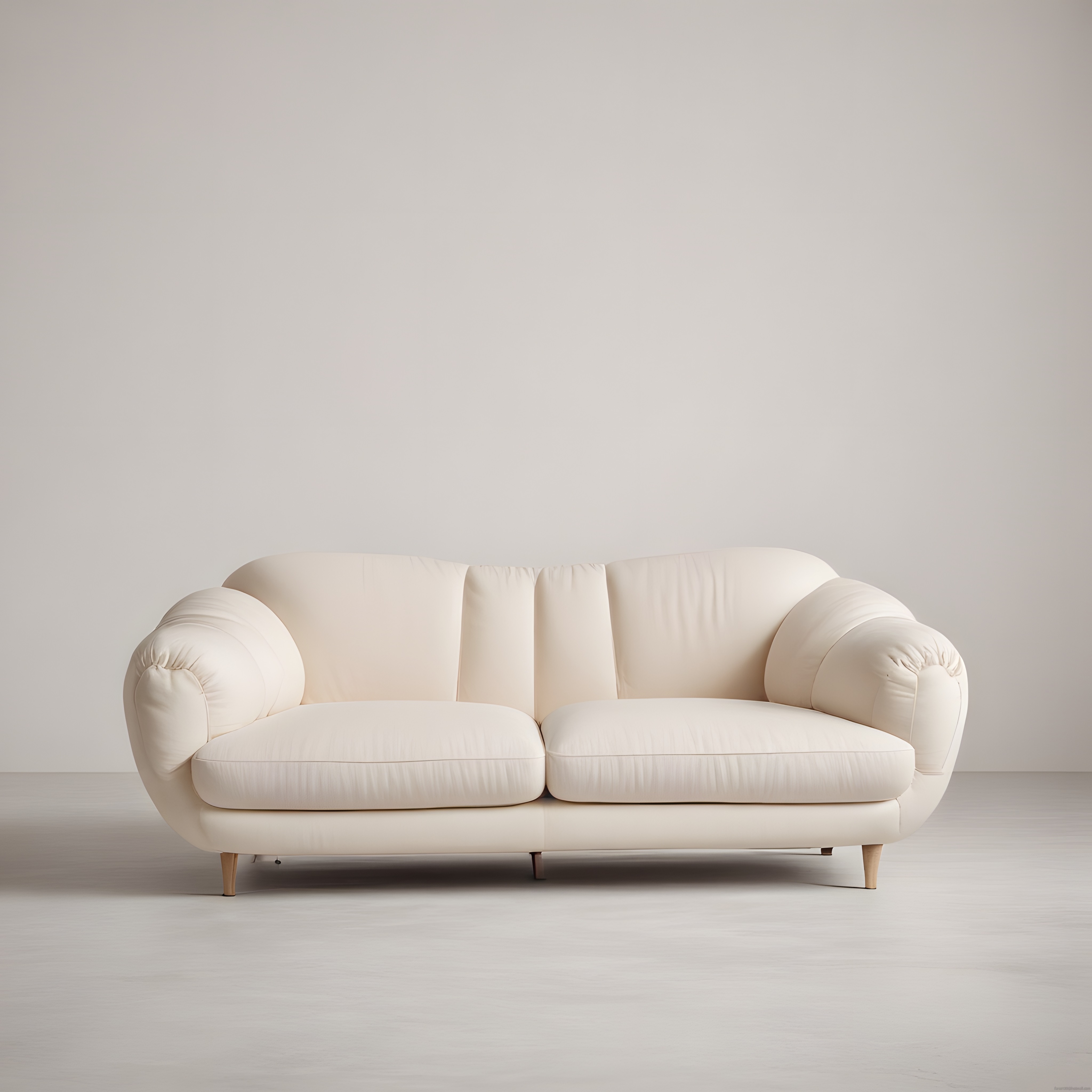 Beyaz Deri Koltuk ve Minimalist Stüdyo Arka Planı ile Modern Dekorasyon