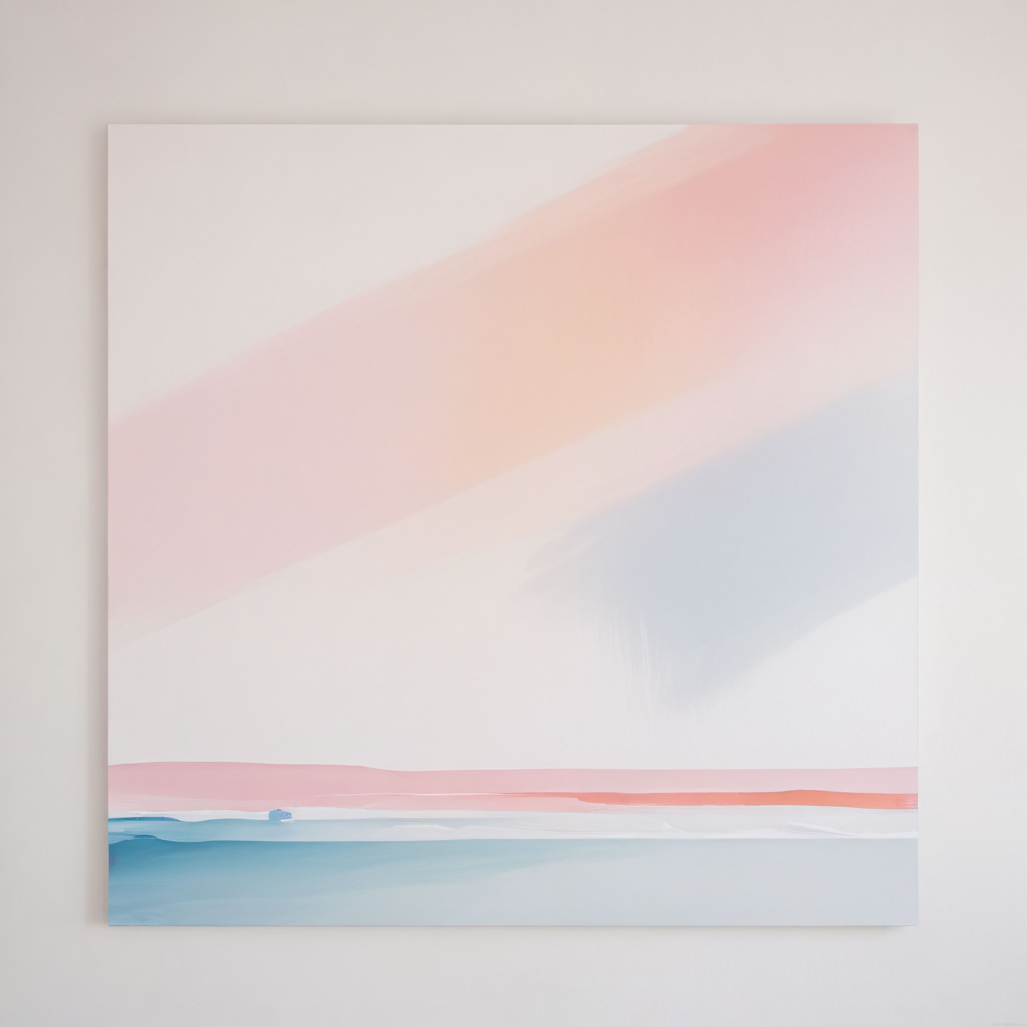 Beyaz Duvara Asılı Minimalist Pastel Soyut Manzara Kanvas Tablo