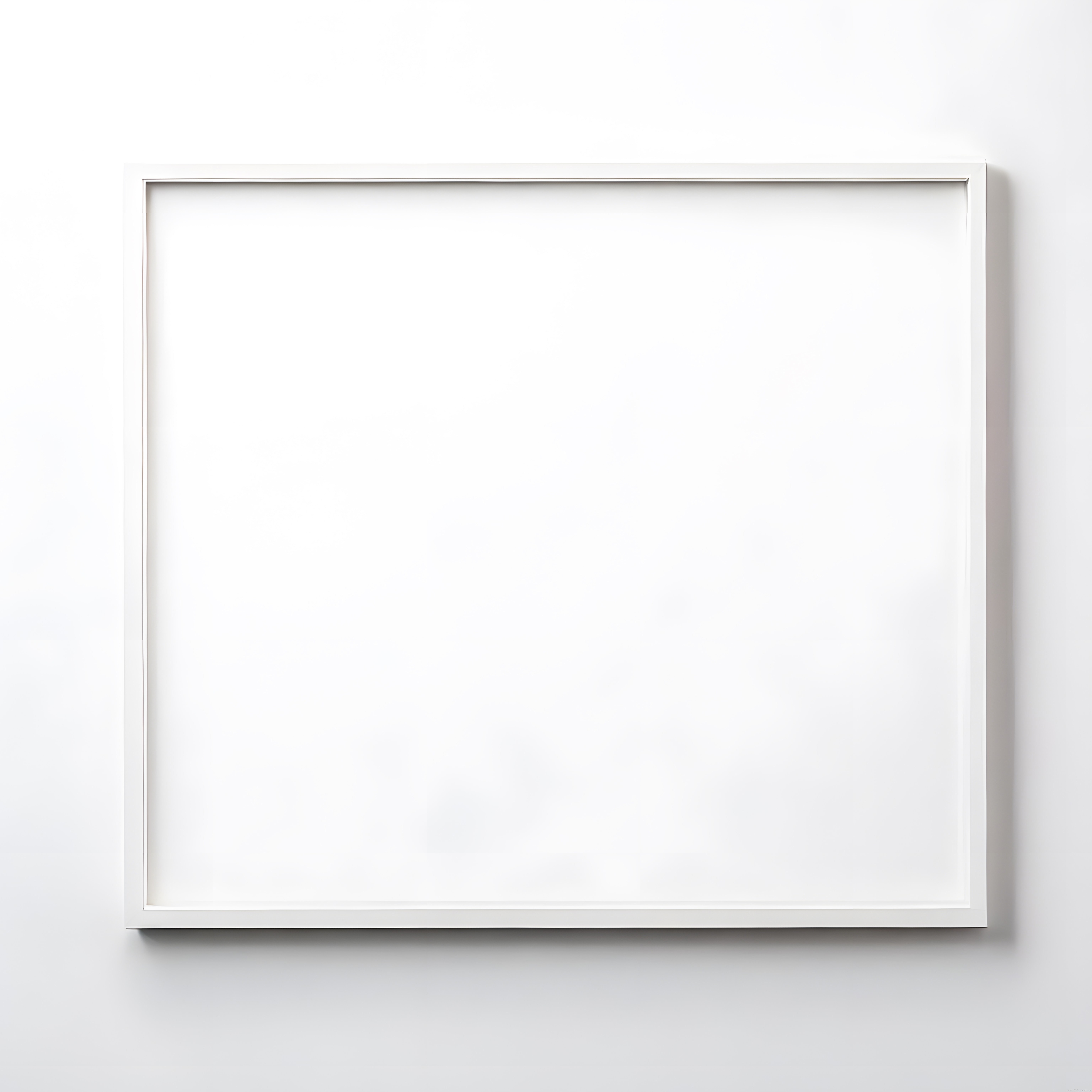 Beyaz Duvara Asılı Modern Boş Çerçeve ve Minimalist İç Mekan Tasarımı