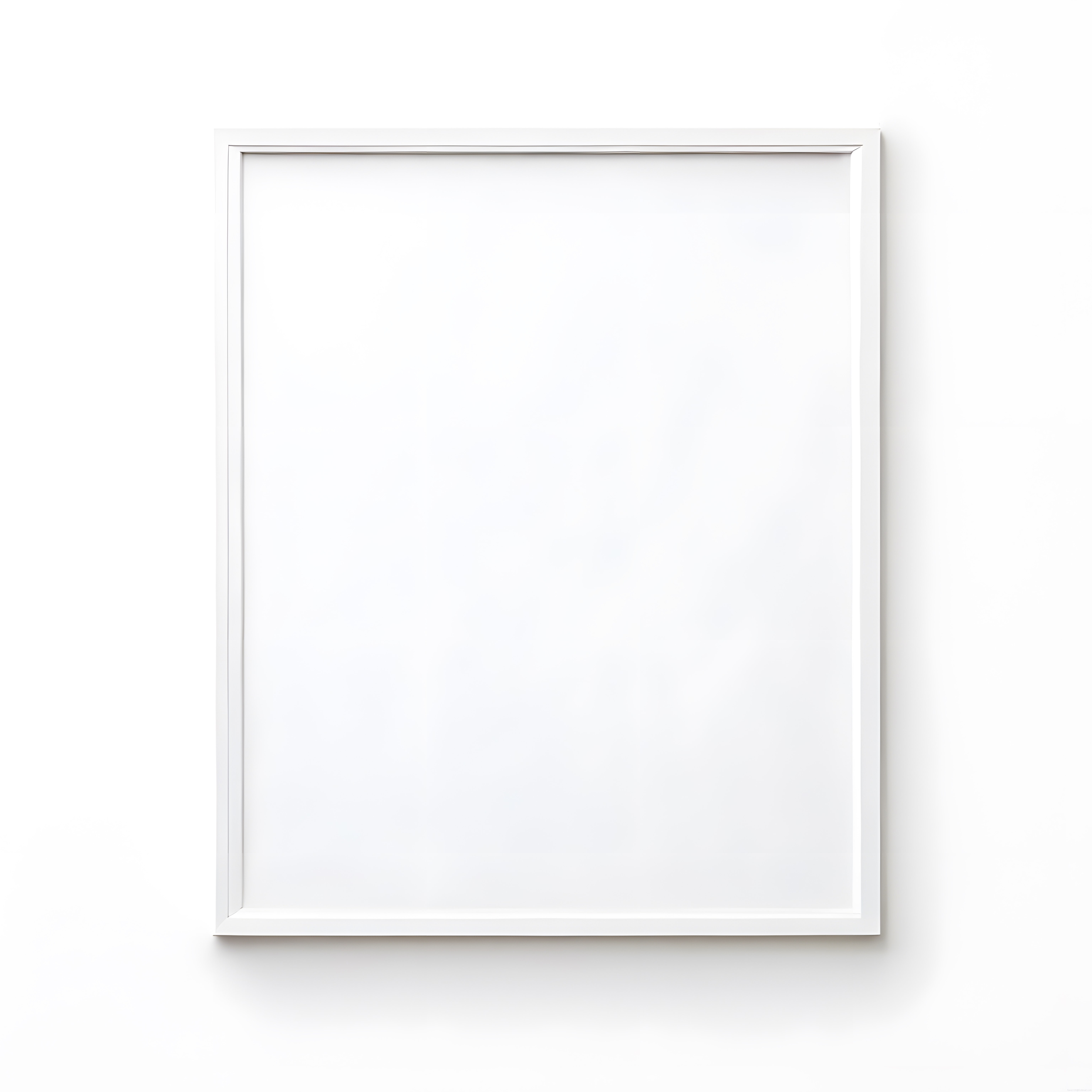 Beyaz Duvara Asılı Modern ve Minimalist Boş Çerçeve Poster Mockup Tasarımı