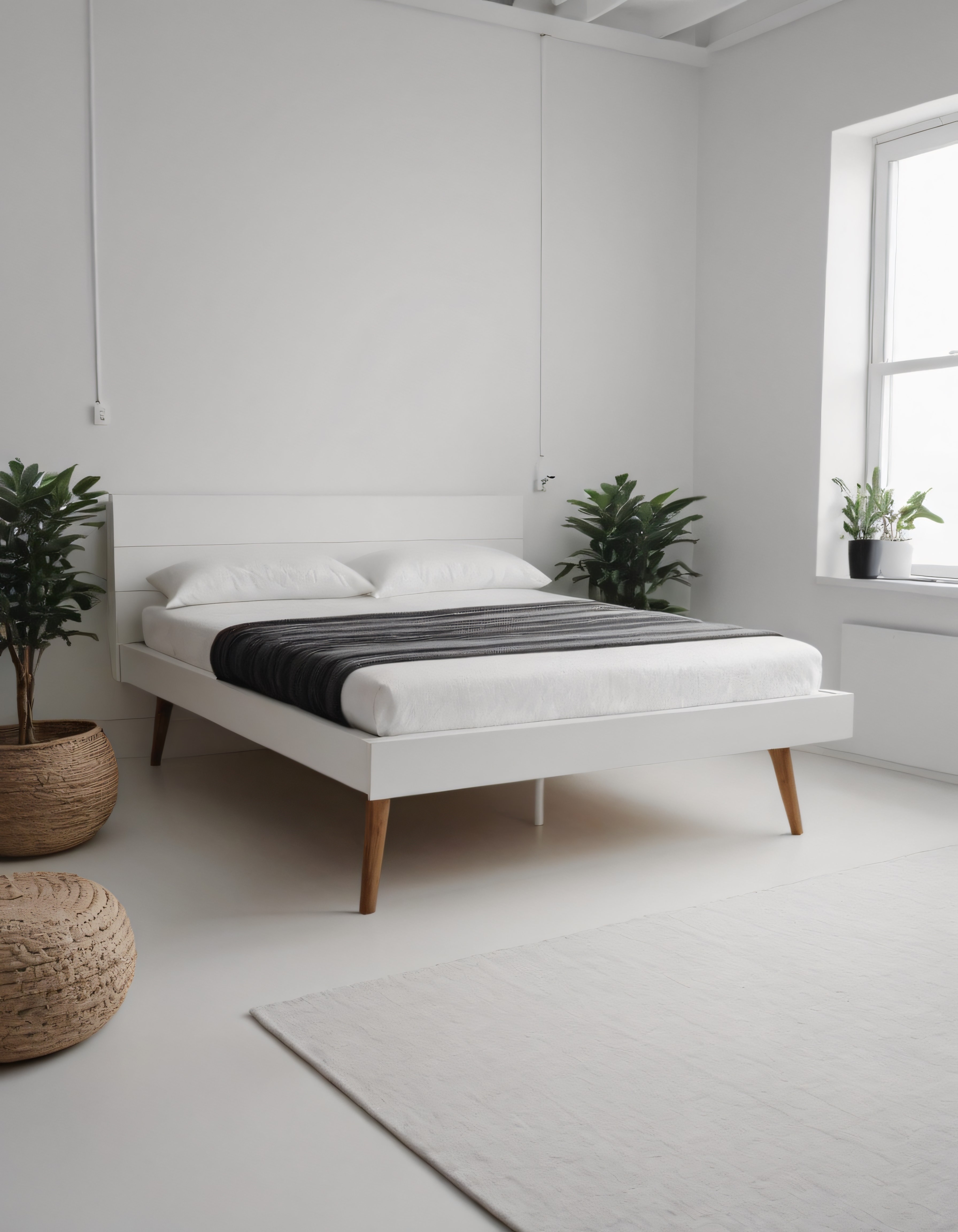 Beyaz Duvarlı Minimalist Yatak Odası: Ferah ve Modern Dekorasyon Stili