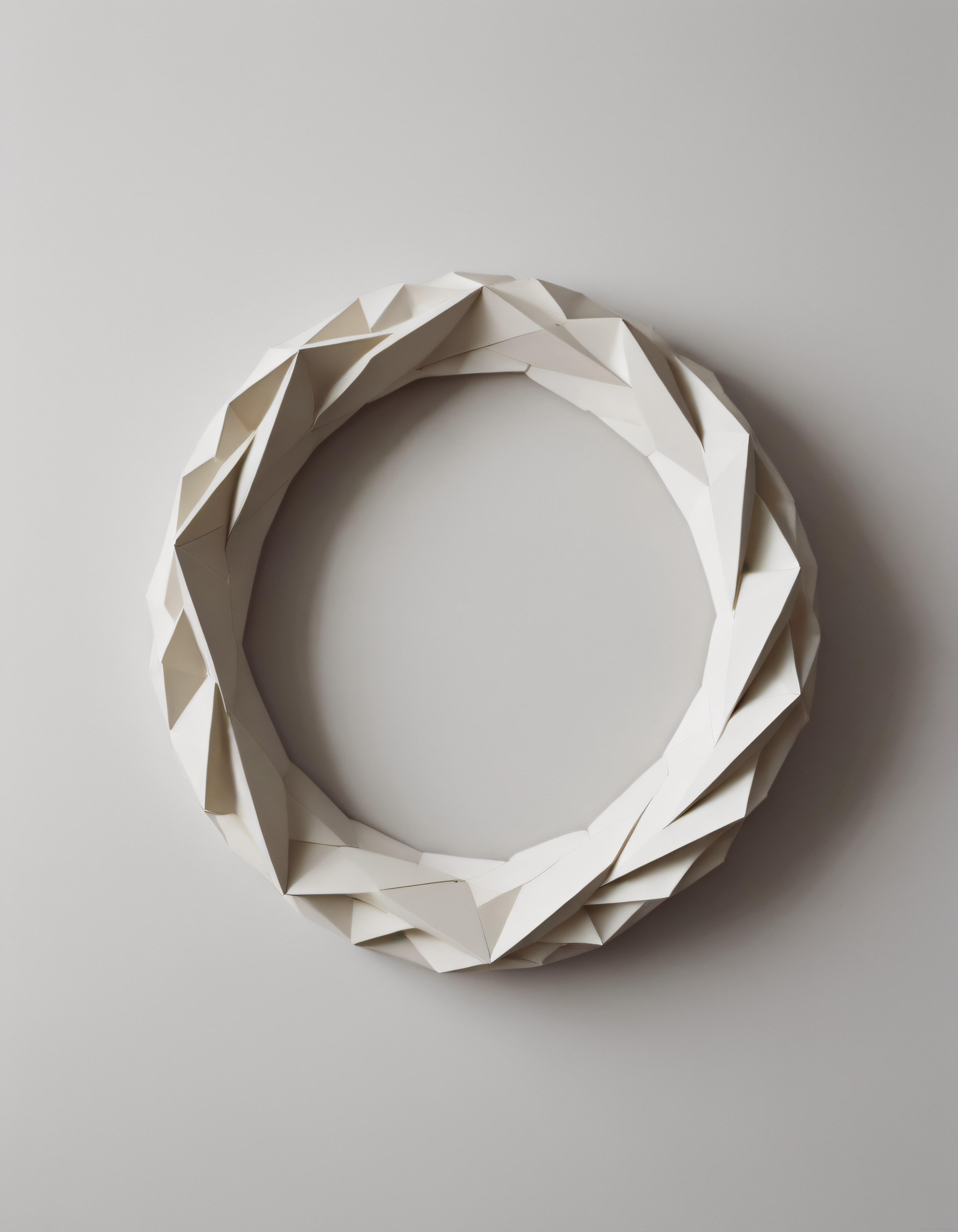 Beyaz Geometrik Kağıt Çerçeve: Minimalist Duvar Dekorasyonu ve Modern Sanat